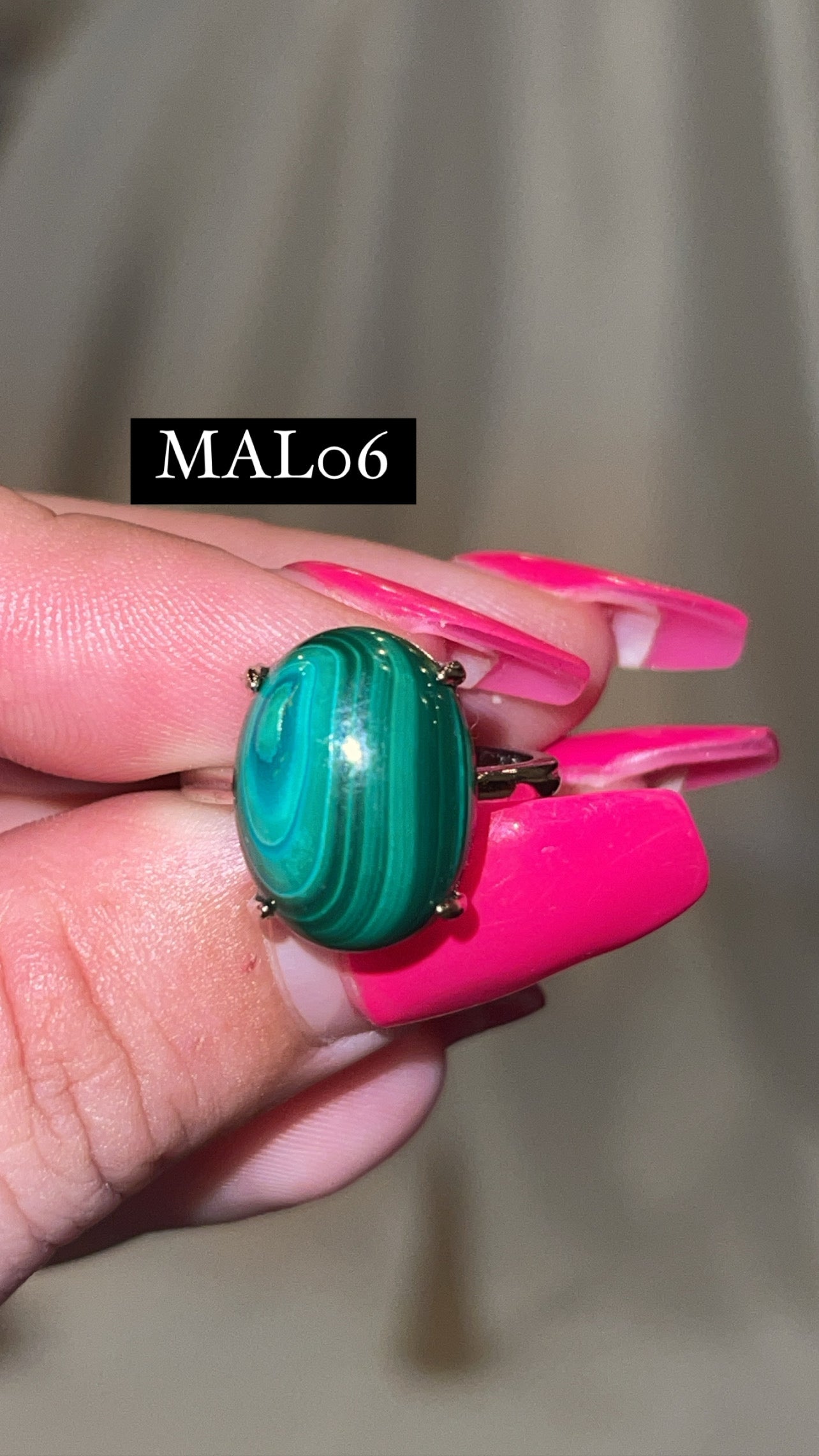 Malachite AAA Adjustable Ring (Choose Your Own)