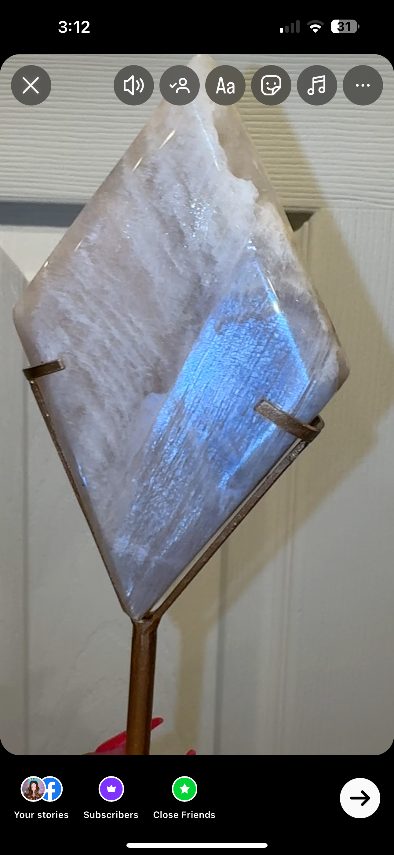 Moonstone Diamond on Stand AAA