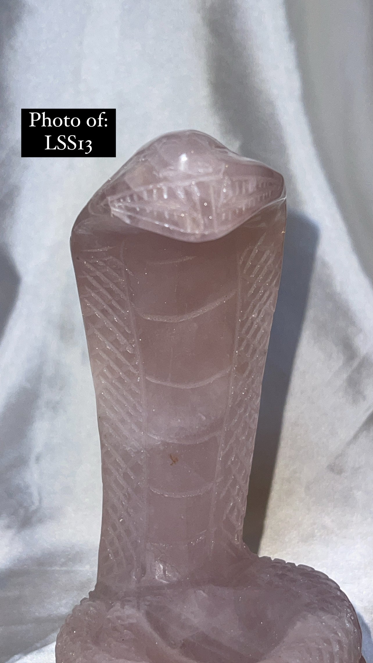 Rose Quartz Large Snake Sphere Holder Carving