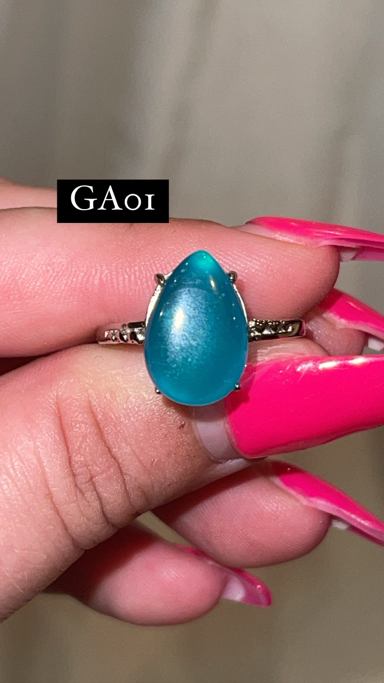 Gel Amazonite Adjustable Ring (Choose Your Own)
