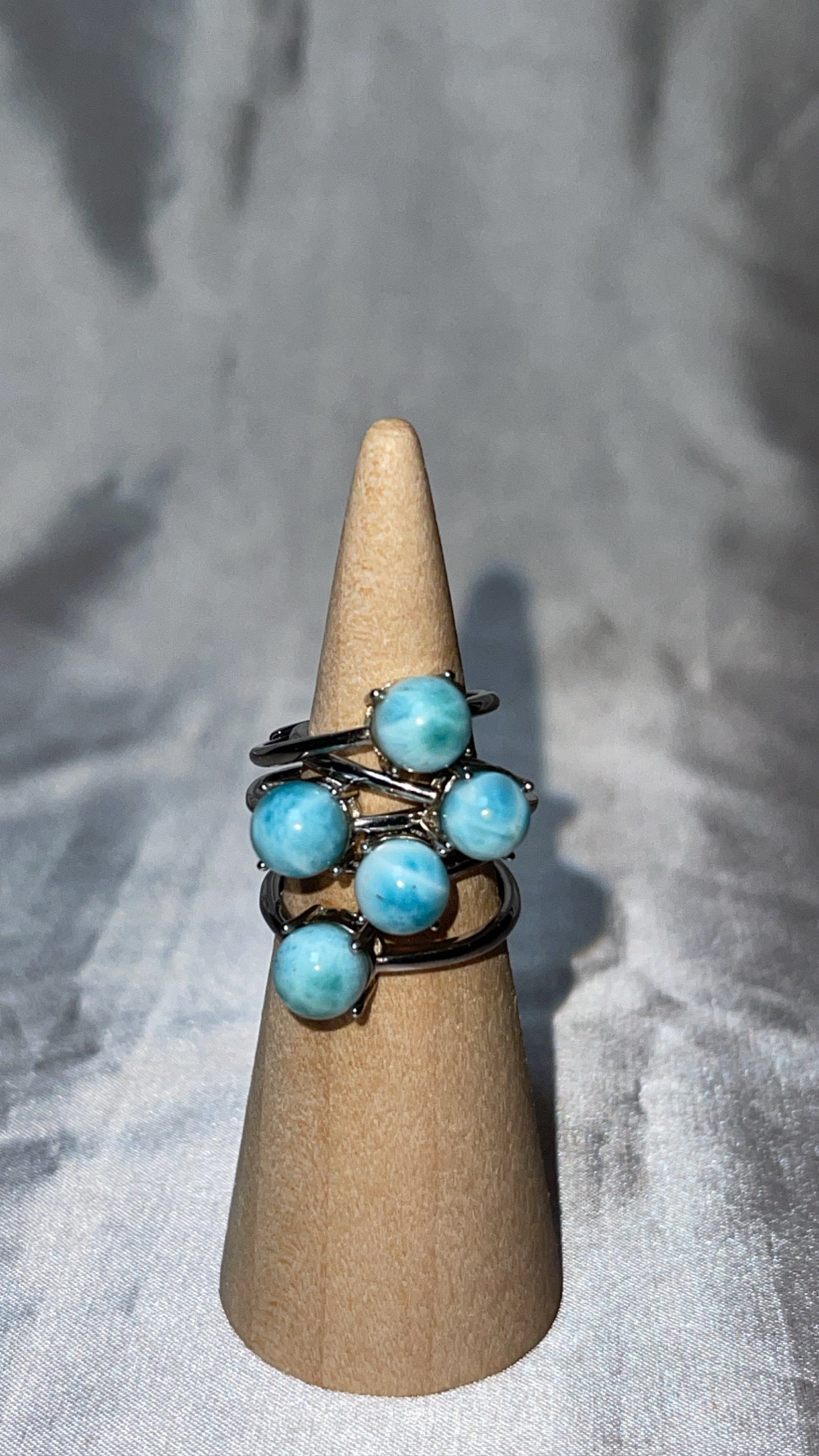 Larimar AAA 925 Sterling Silver Adjustable Ring (Choose Your Own)