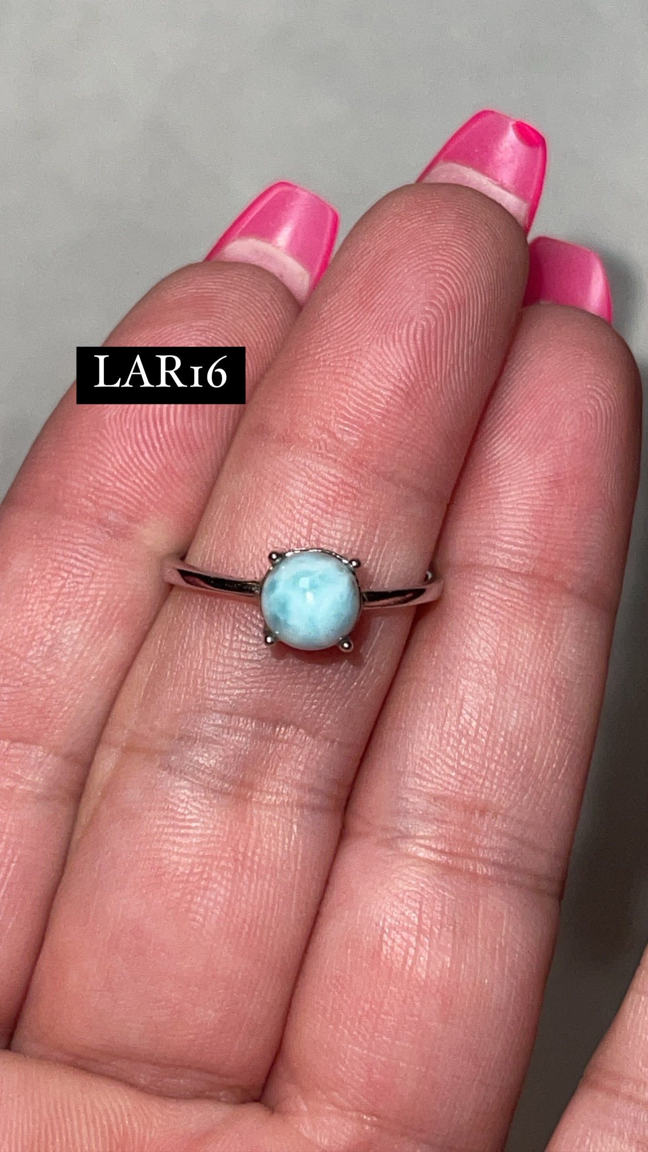 Larimar AAA 925 Sterling Silver Adjustable Ring (Choose Your Own)