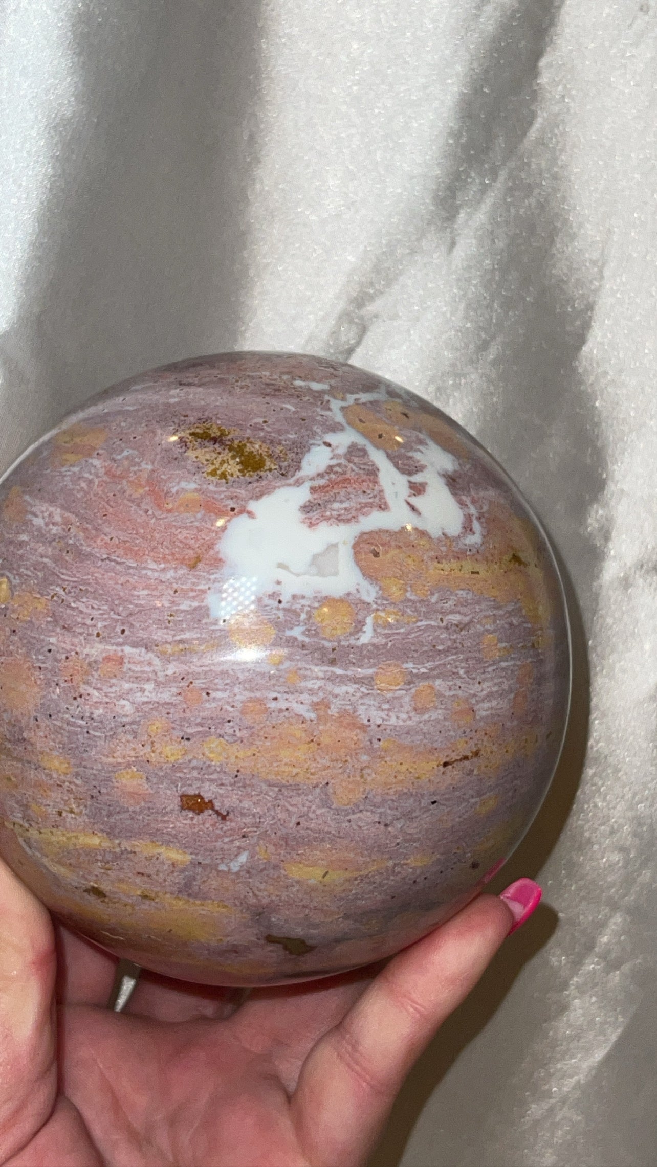 Pink Ocean Jasper AAA XXL Sphere (104mm)