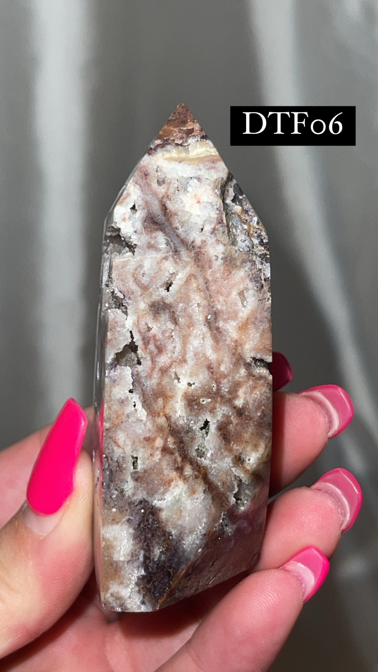 Druzy Sphalerite with Pink & Purple Fluorite Tower