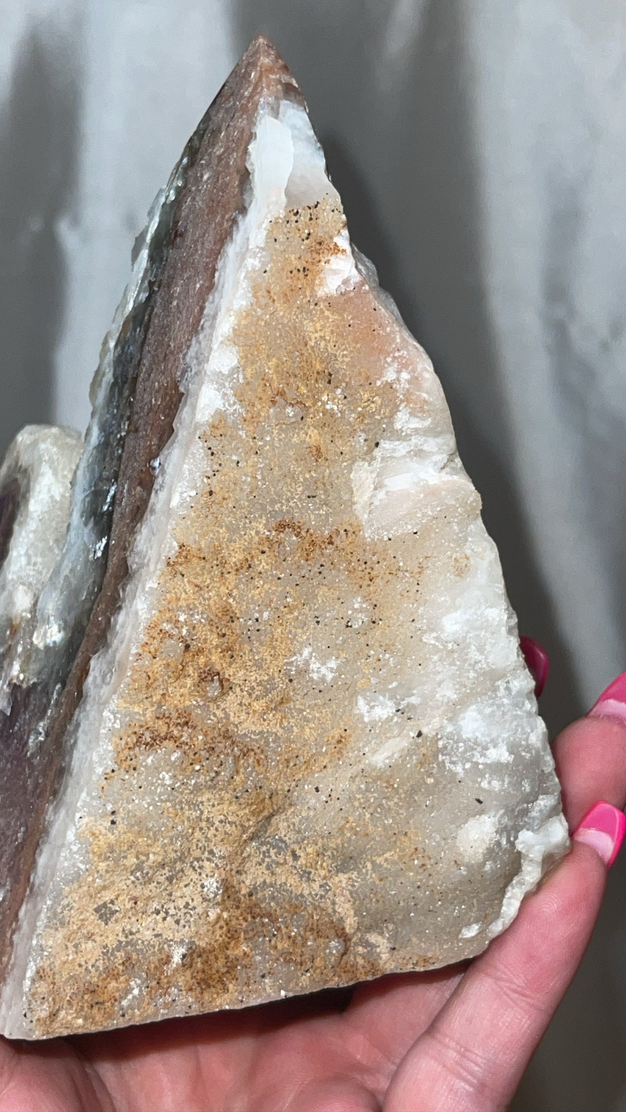 Druzy Sphalerite with Pink & Purple Fluorite XL Tower