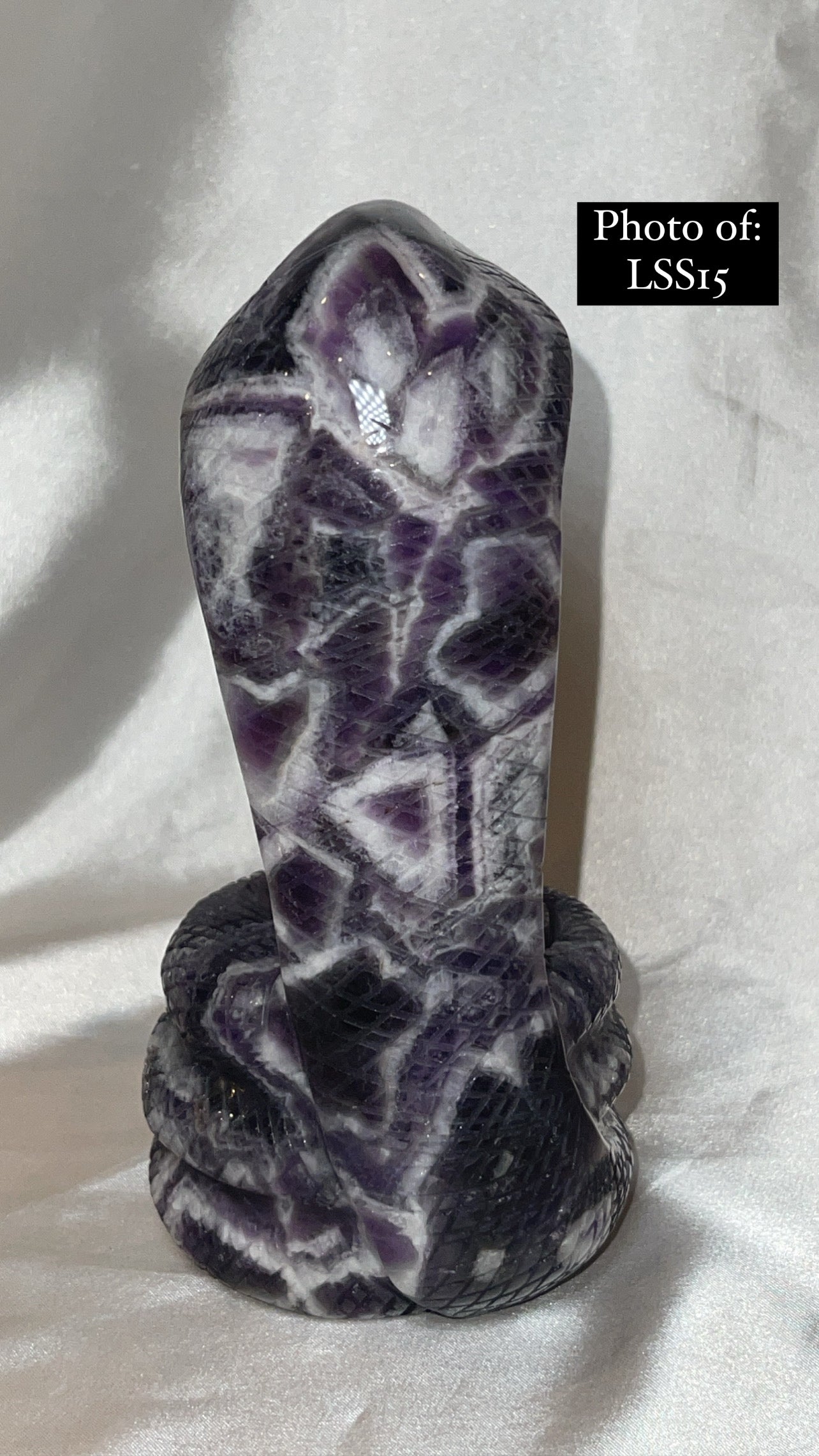 Dream Amethyst Large Snake Sphere Holder Carving