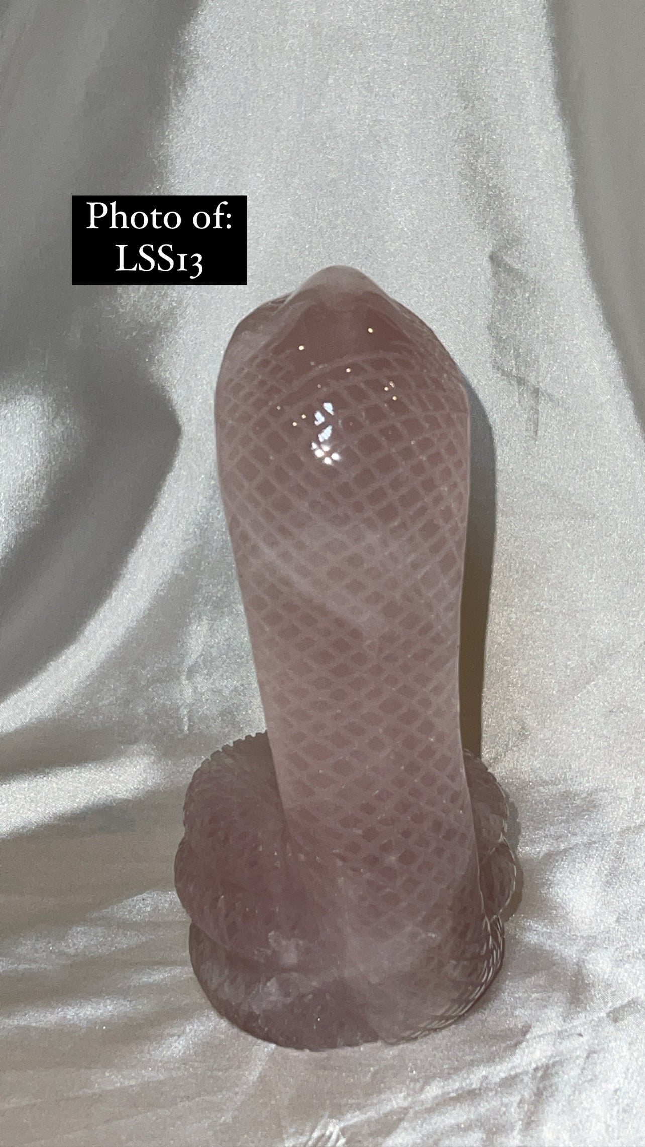 Rose Quartz Large Snake Sphere Holder Carving