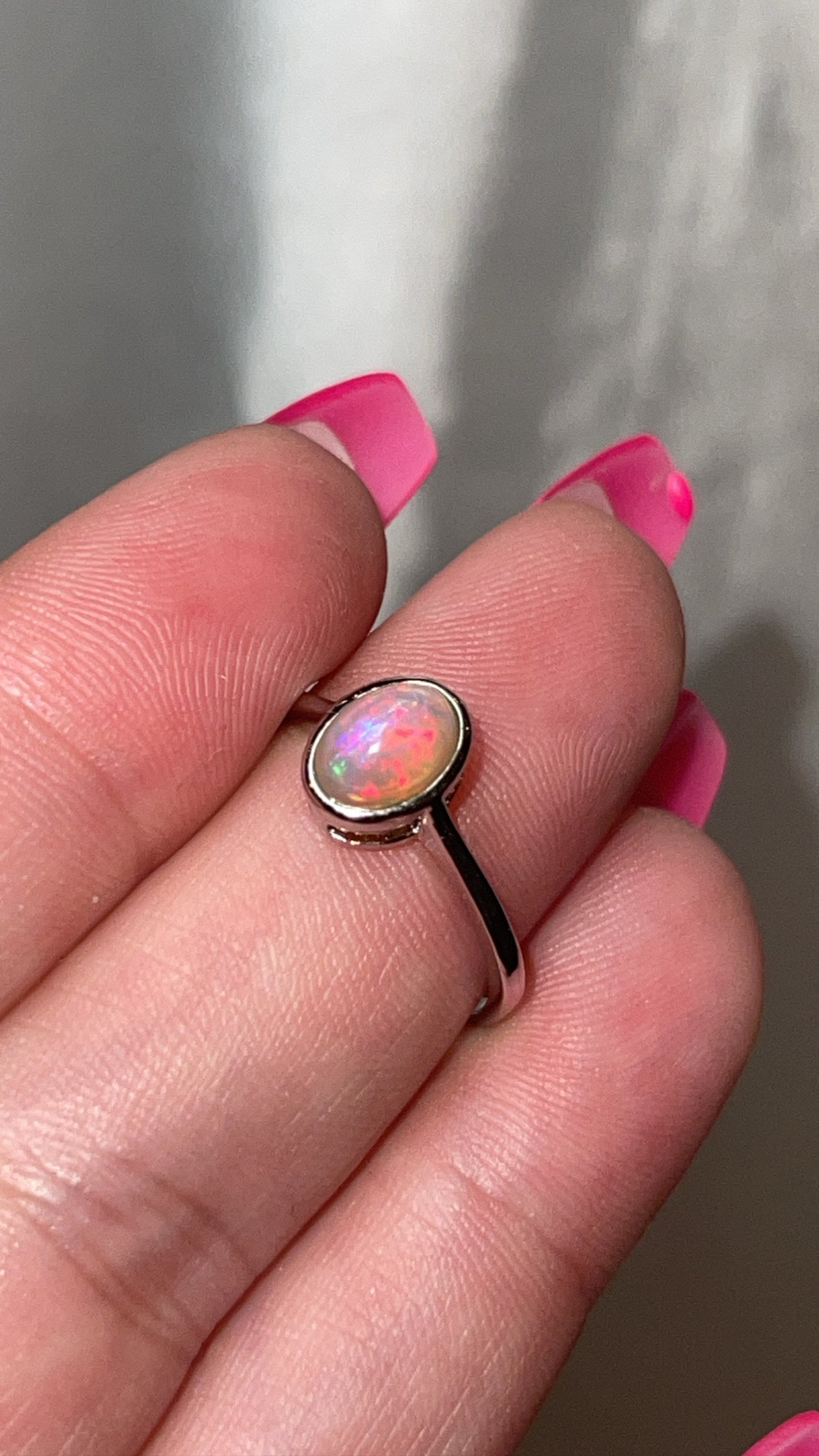 Ethiopian Welo Opal 925 Sterling Silver Adjustable Ring (Choose Your Own)