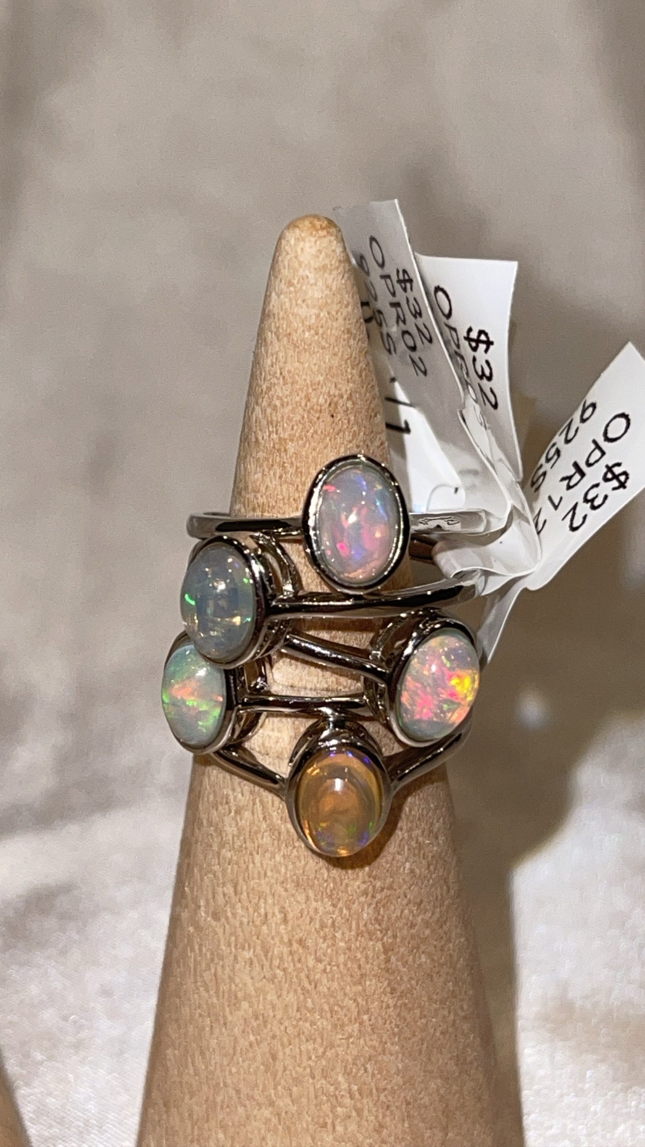 Ethiopian Welo Opal 925 Sterling Silver Adjustable Ring (Choose Your Own)