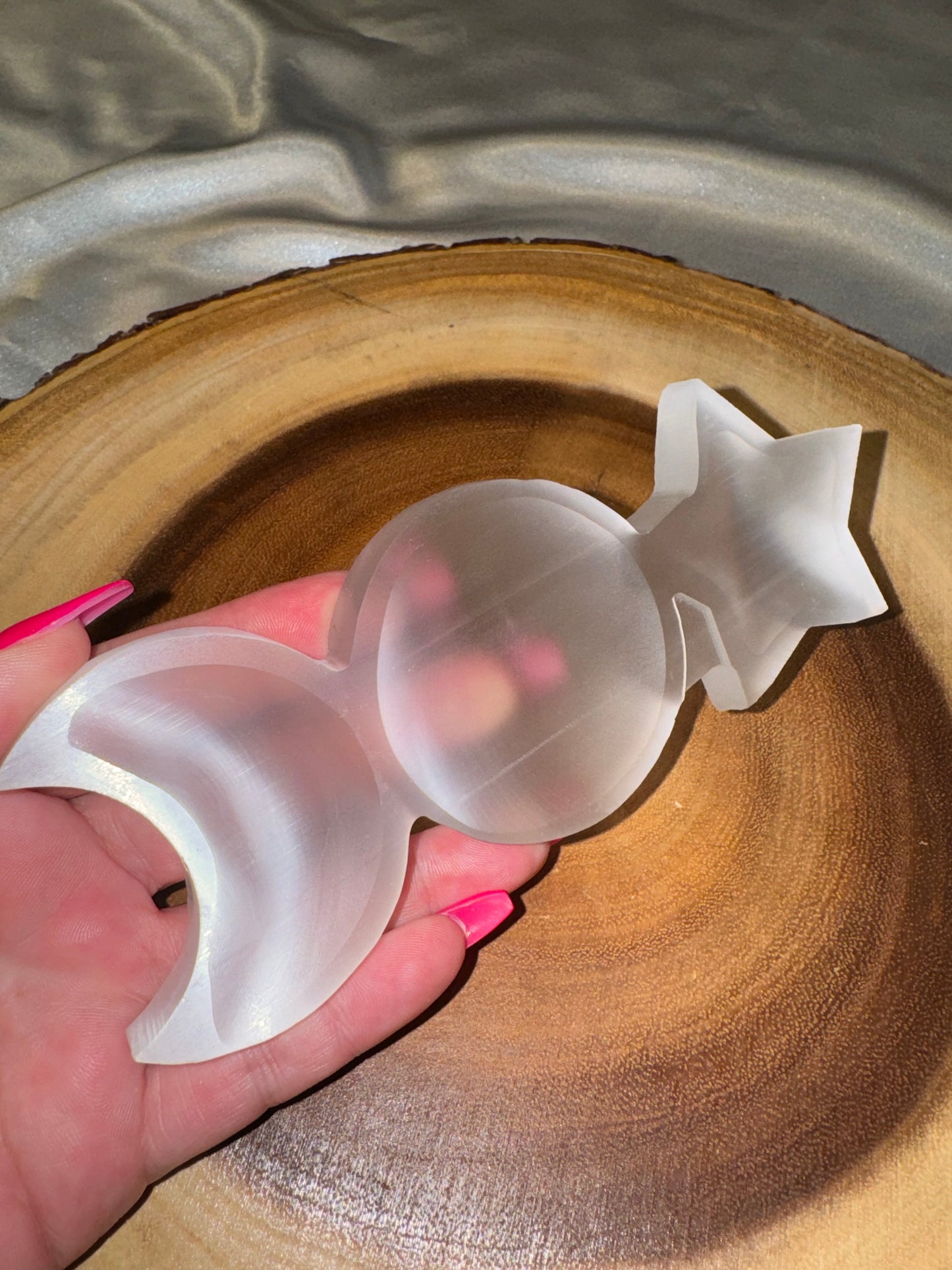 Selenite Triple Moon Bowl