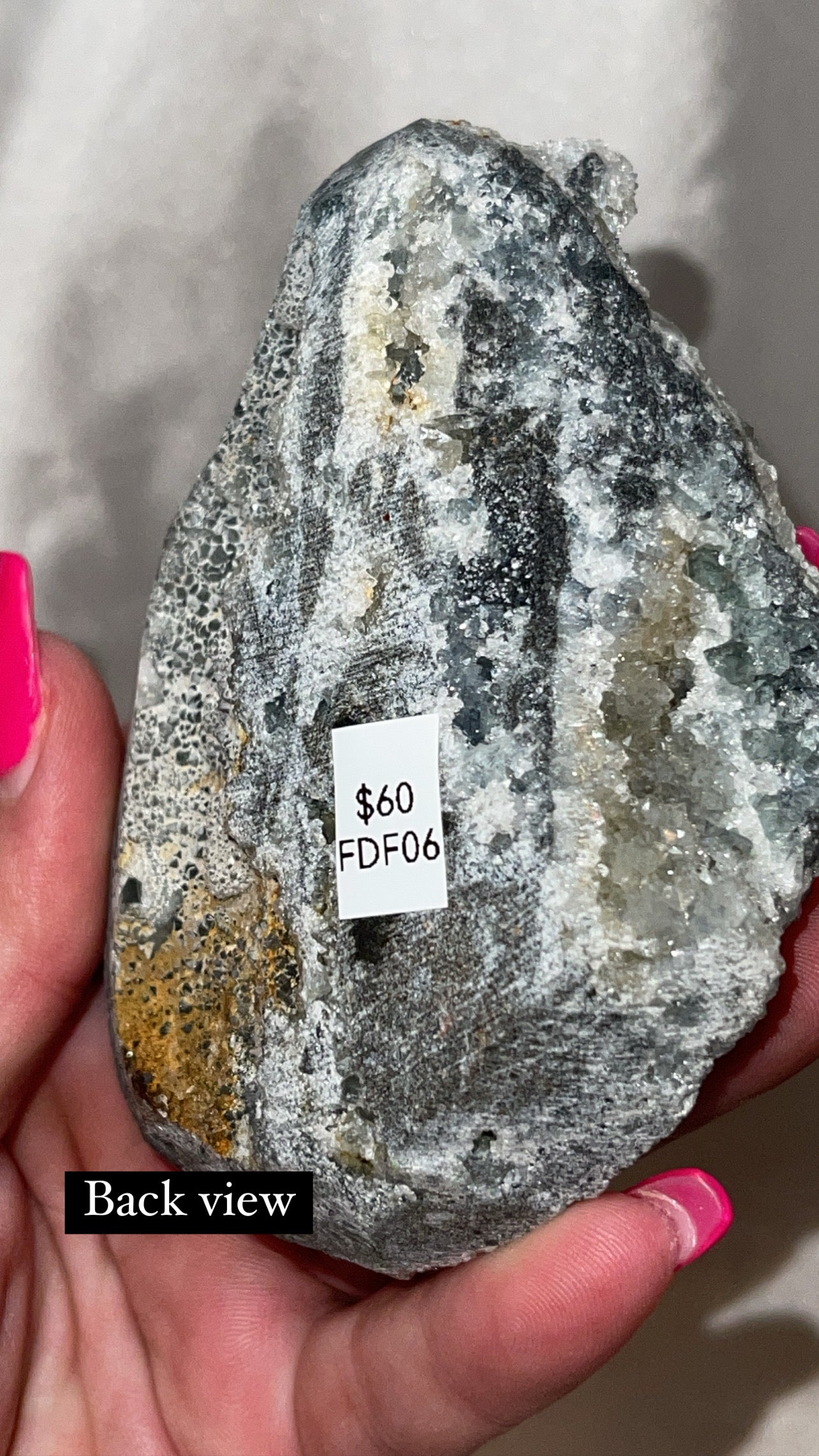 Fujian Green Cubic Fluorite with Druzy Chalcedony Specimen