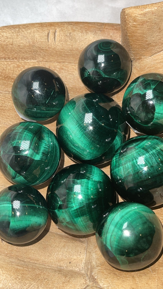 Velvet Fibrous Malachite AAA Sphere