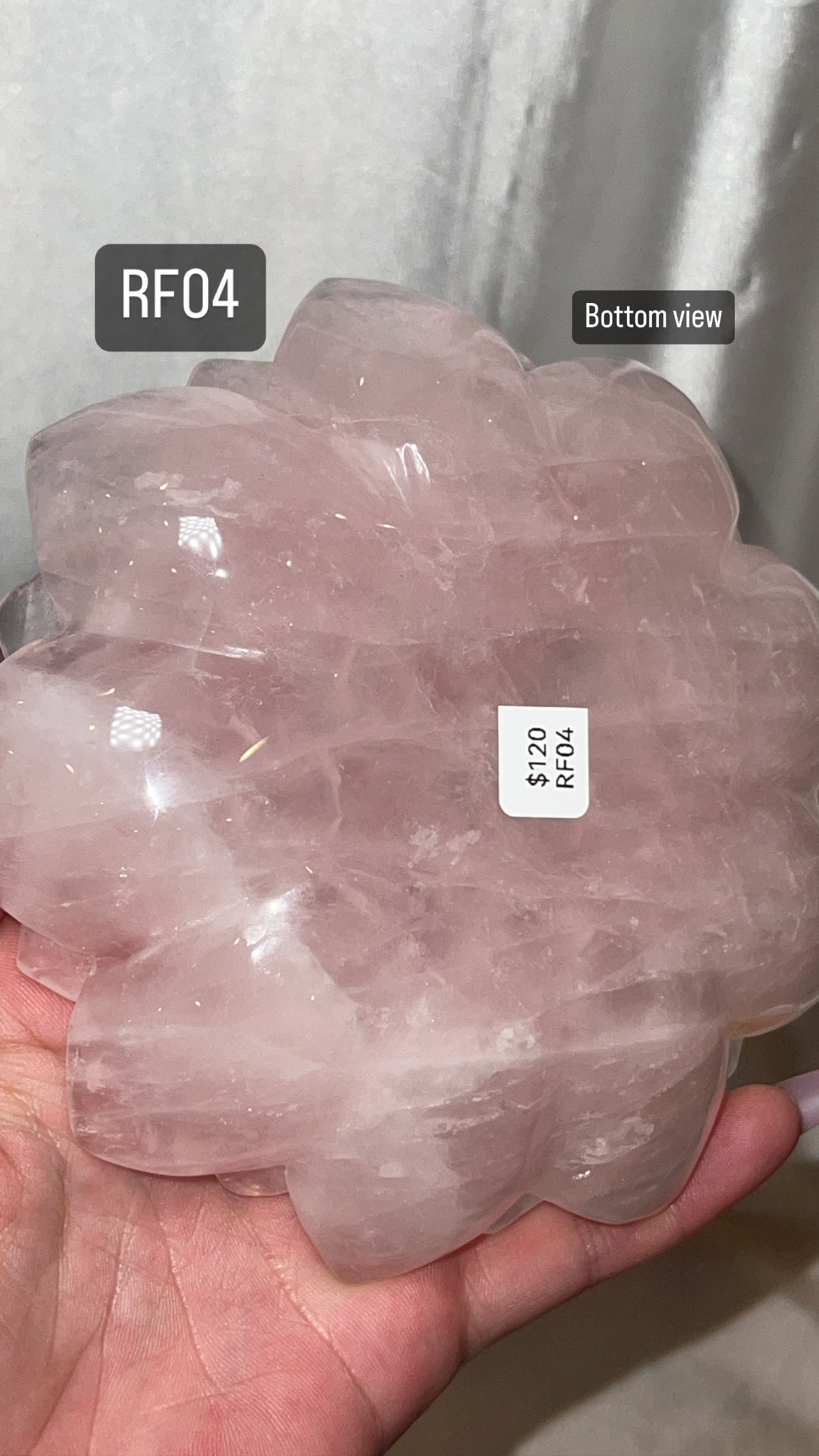 Rose Quartz AAA Lotus Plate
