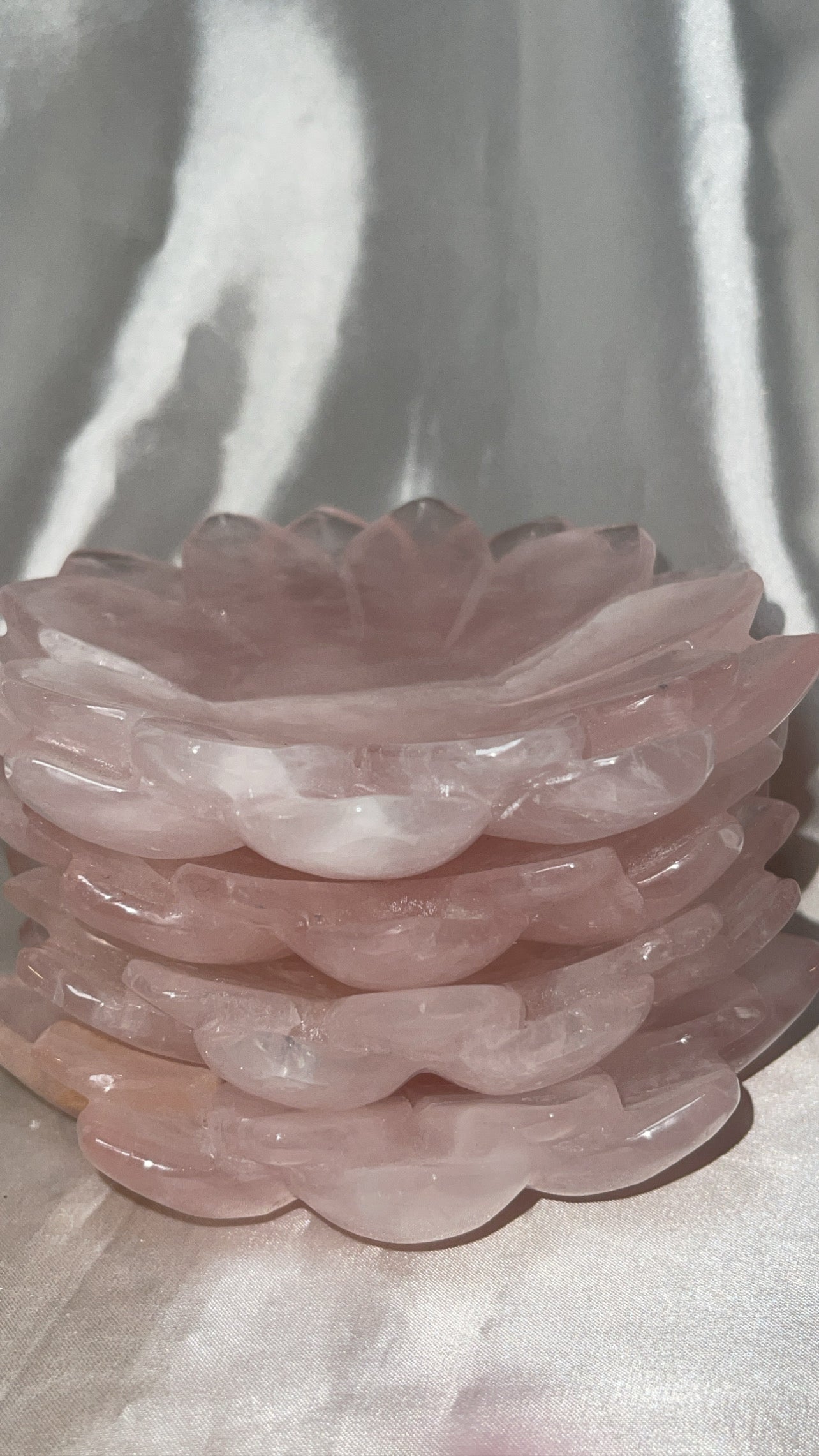 Rose Quartz AAA Lotus Plate