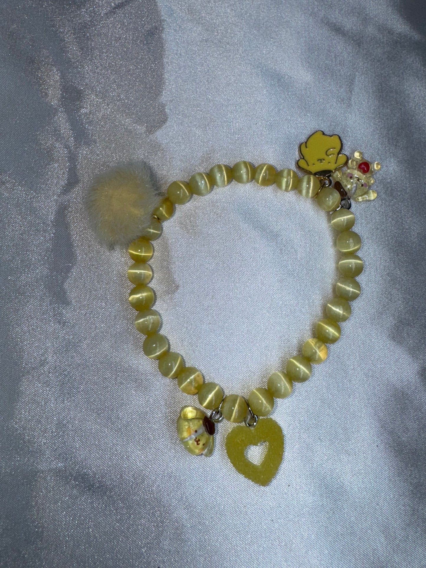 Pompompurin Yellow Selenite 6mm Bracelet