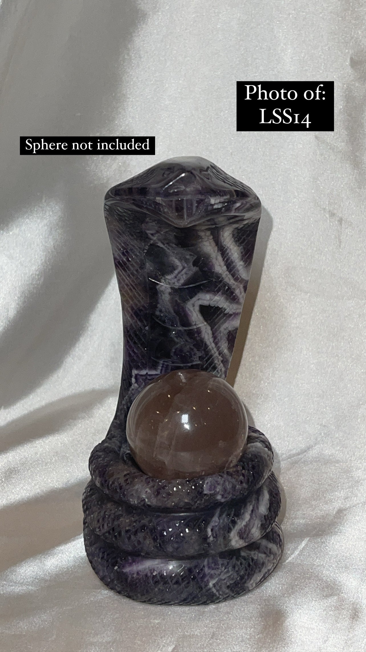Dream Amethyst Large Snake Sphere Holder Carving