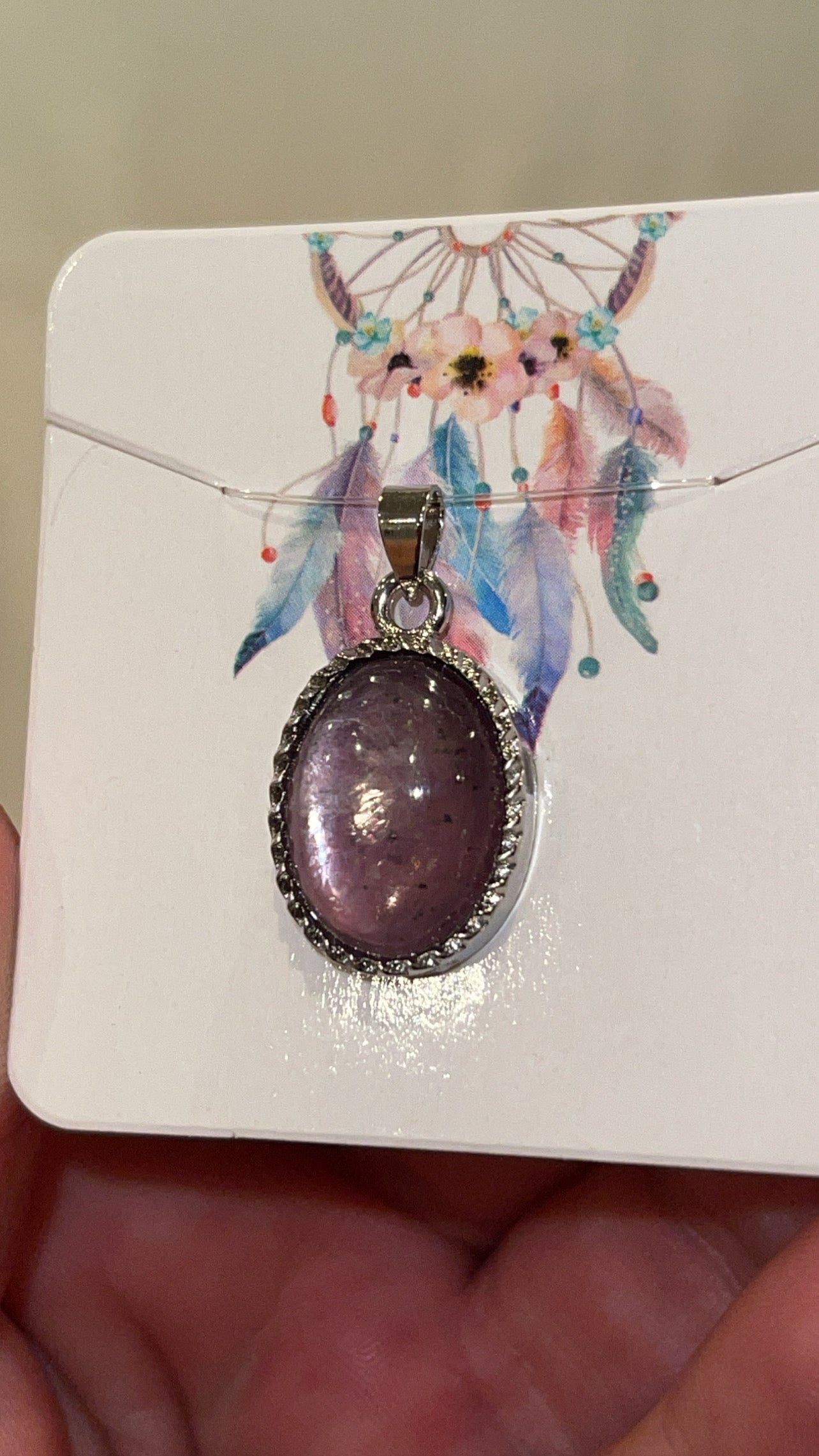 Gem Lepidolite Pendant