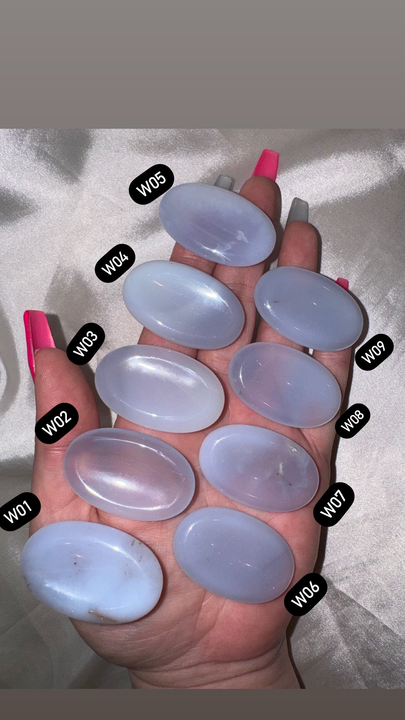Blue Chalcedony Worry Stone