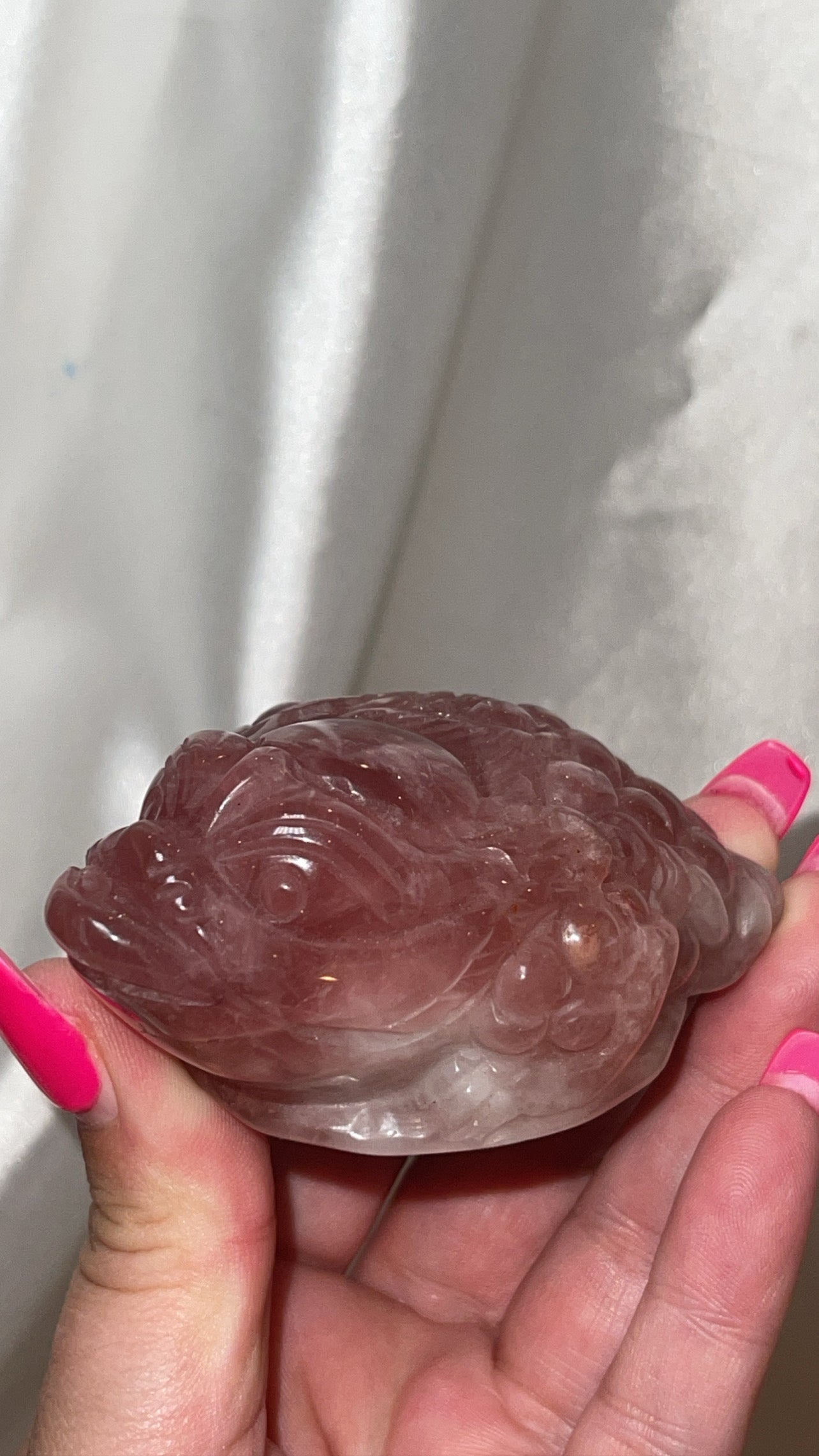 Rose Quartz AAA Money Frog