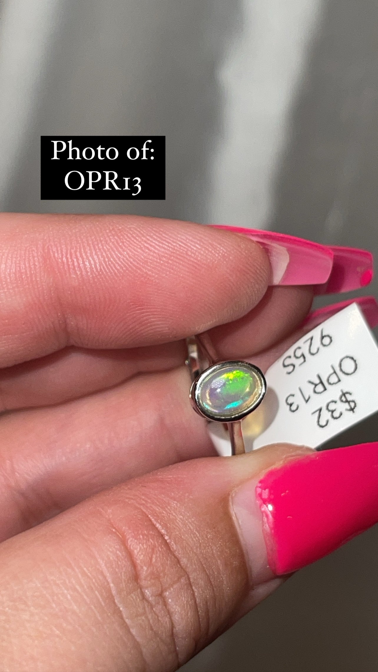 Ethiopian Welo Opal 925 Sterling Silver Adjustable Ring (Choose Your Own)