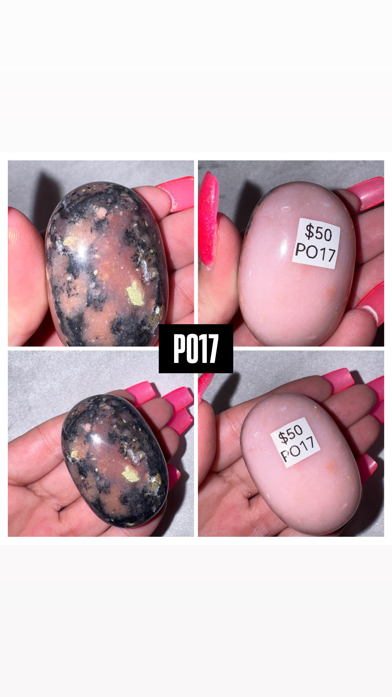 Pink Dendritic Opal AA Palmstone