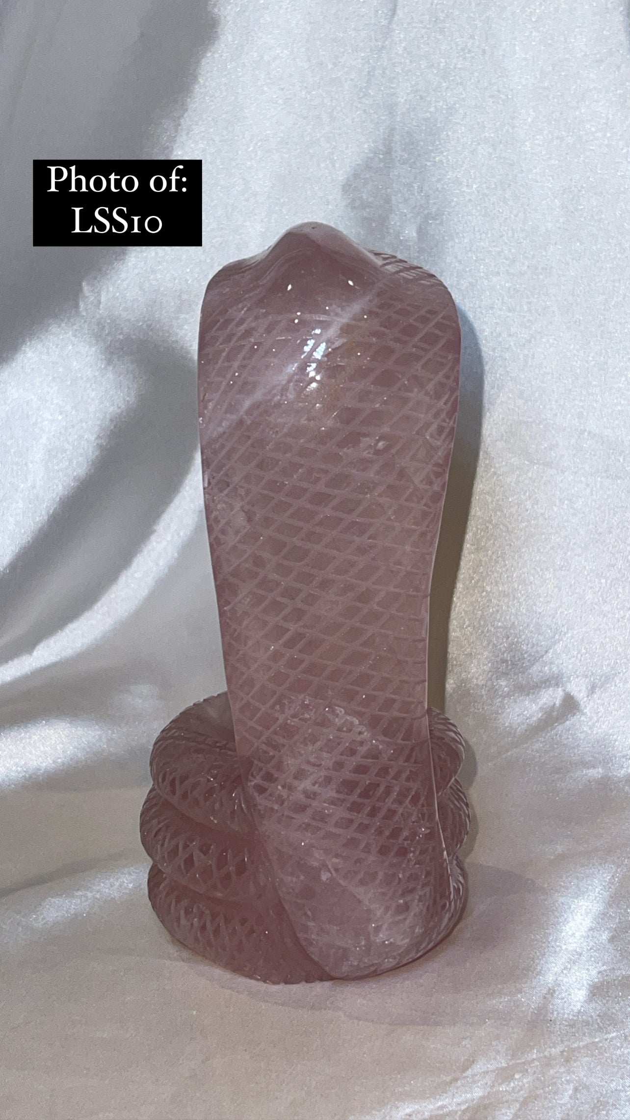 Rose Quartz Large Snake Sphere Holder Carving