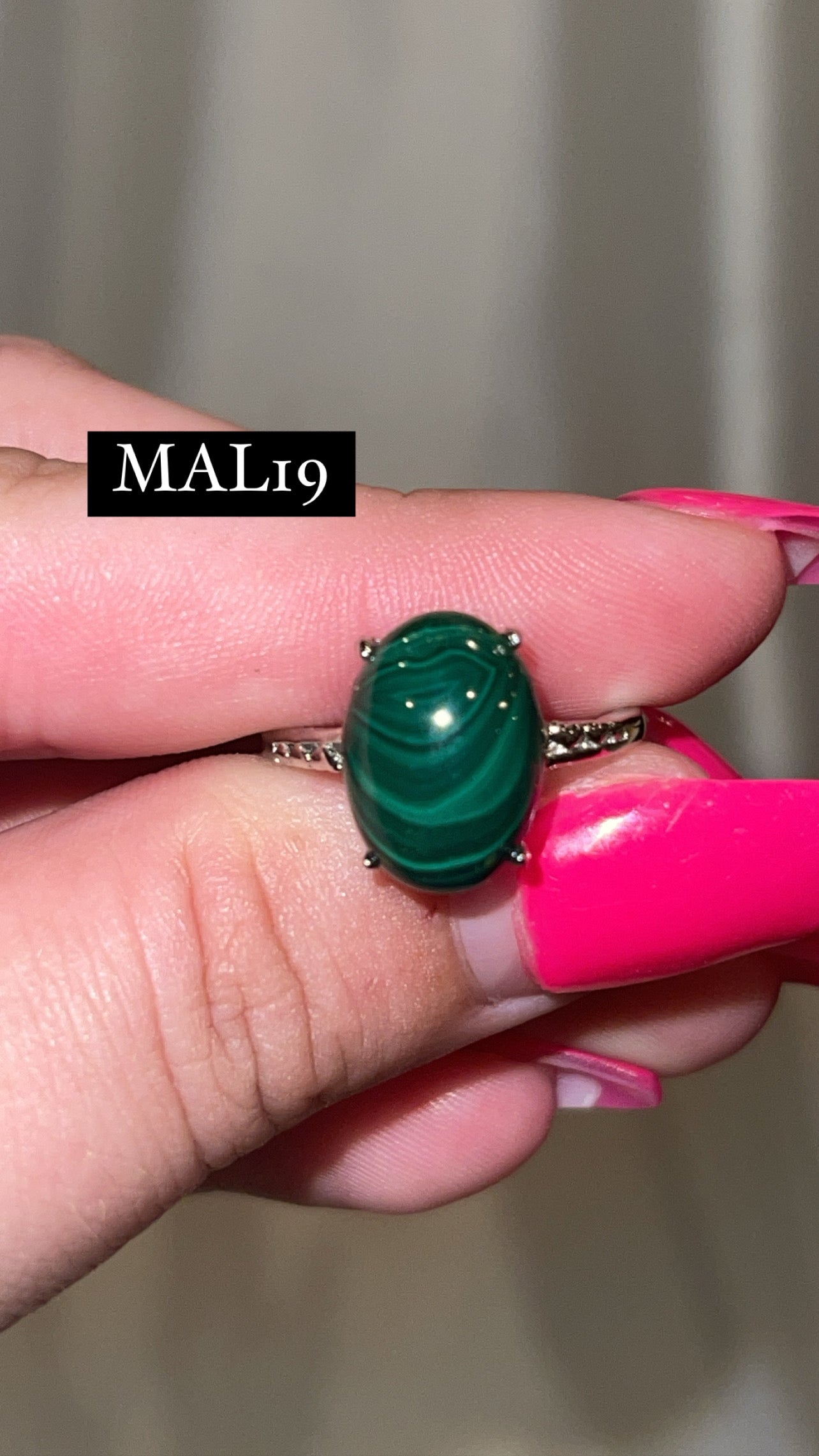 Malachite AAA Adjustable Ring (Choose Your Own)