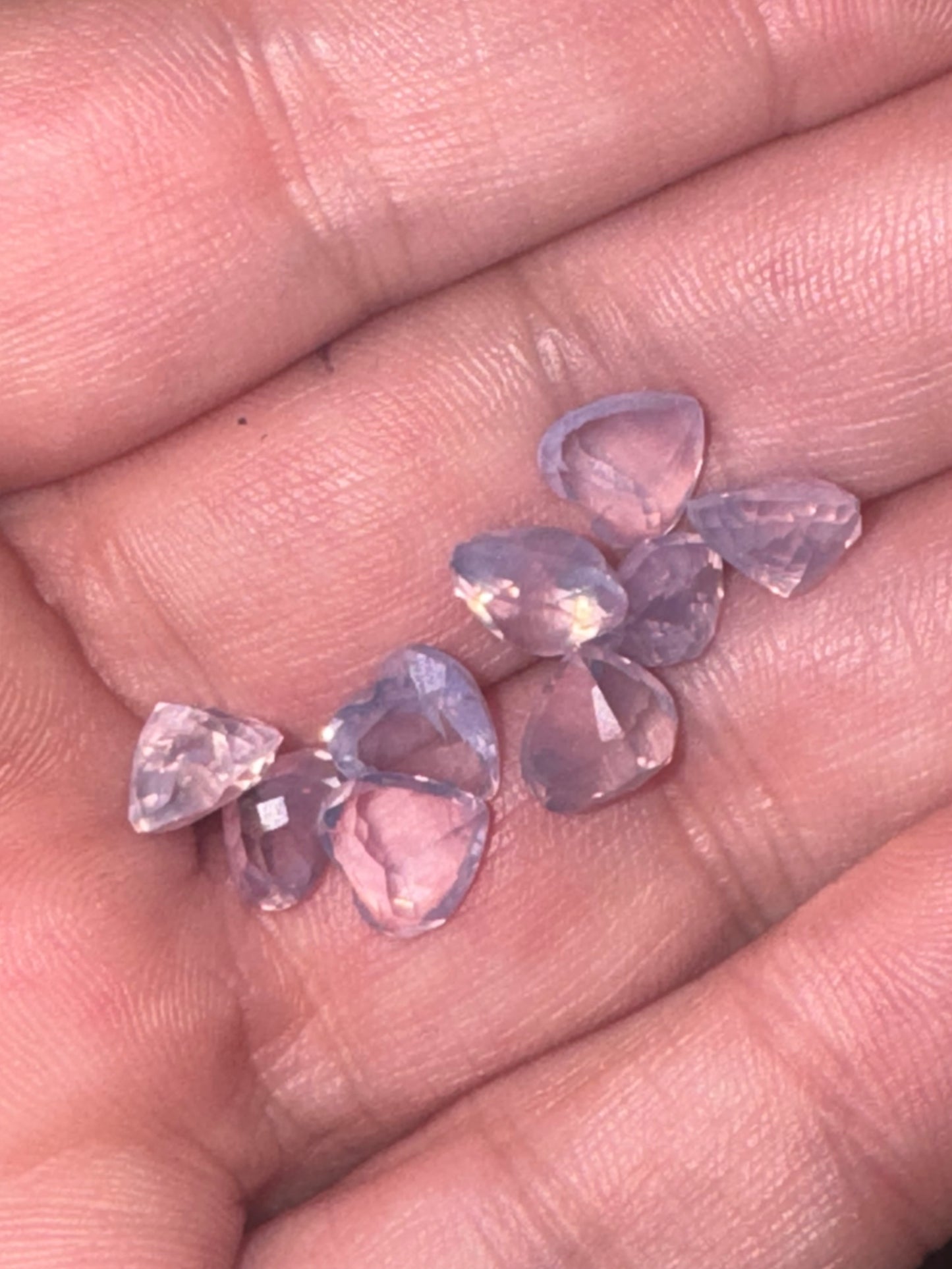 Lavender Moon Quartz AAA Faceted Heart