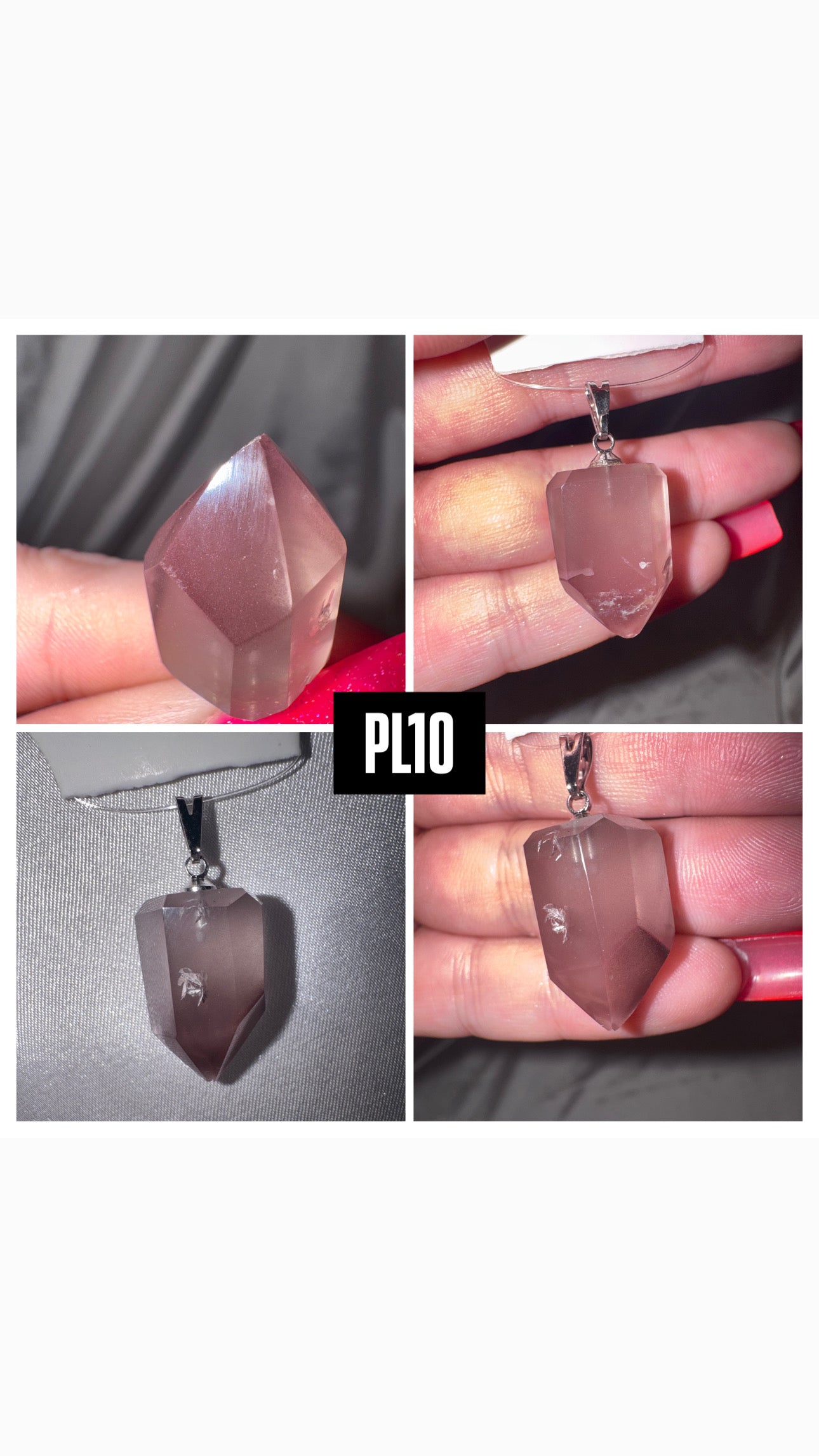 Pink Lithium Quartz AAA 925 Pendant
