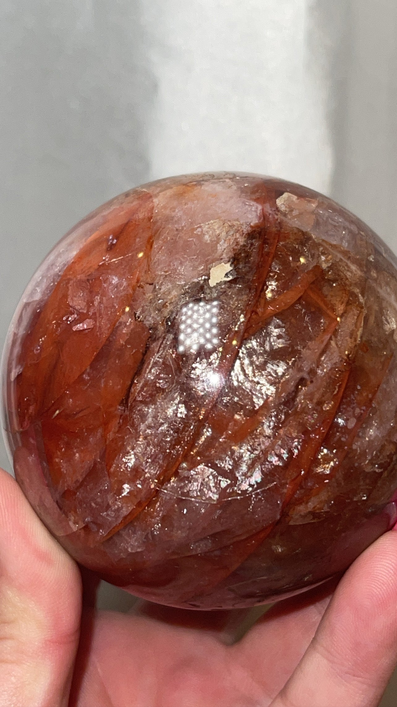 Hematoid Star Rose Quartz Large Sphere (75mm)