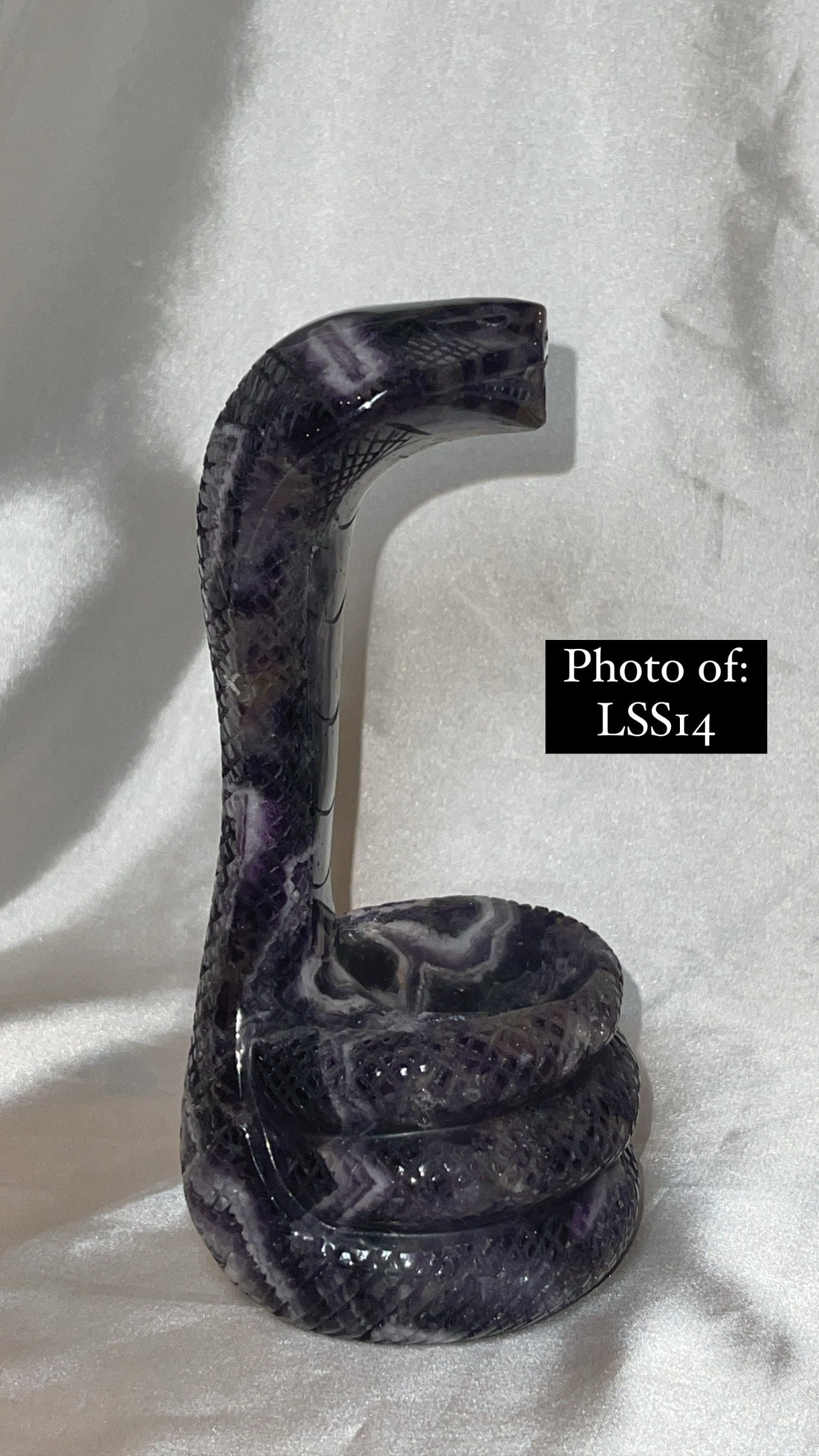 Dream Amethyst Large Snake Sphere Holder Carving