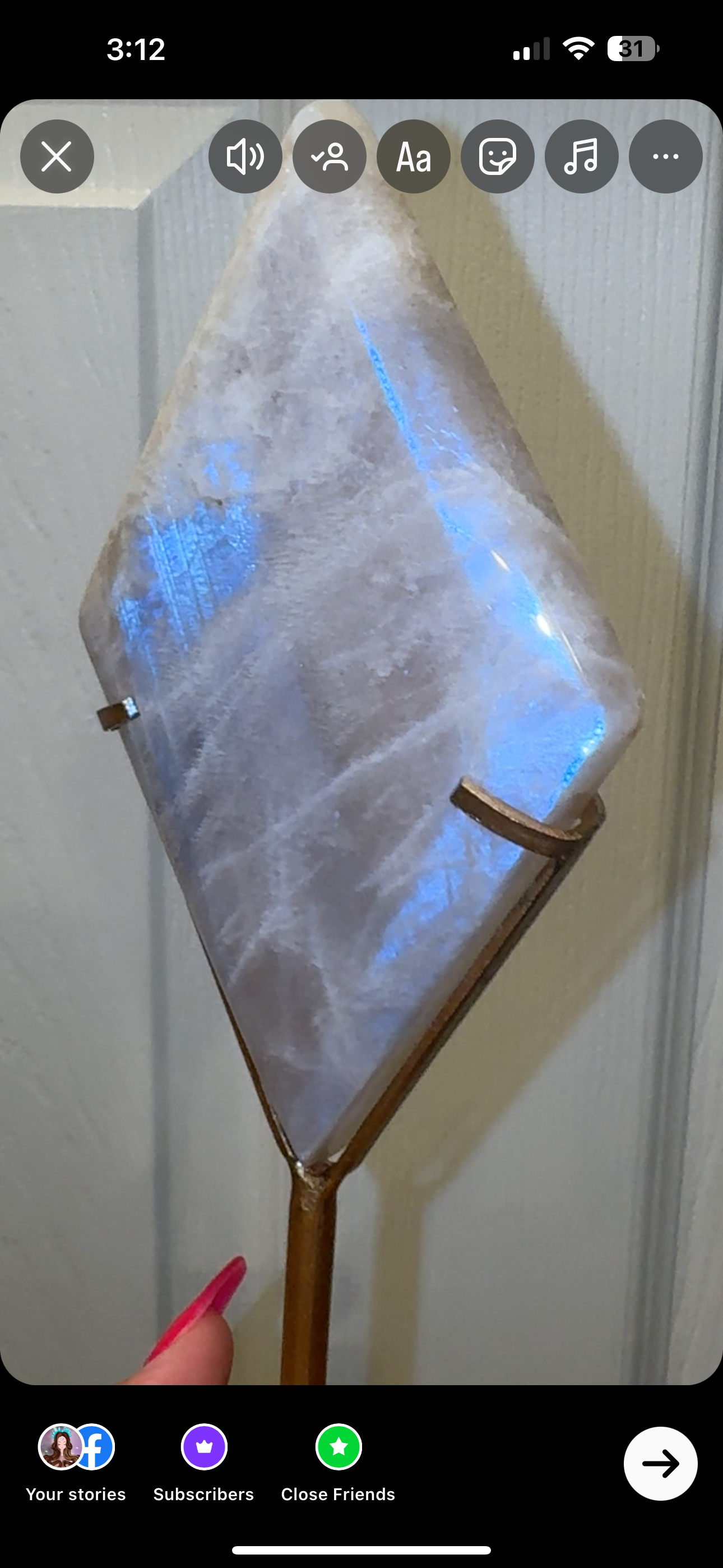 Moonstone Diamond on Stand AAA