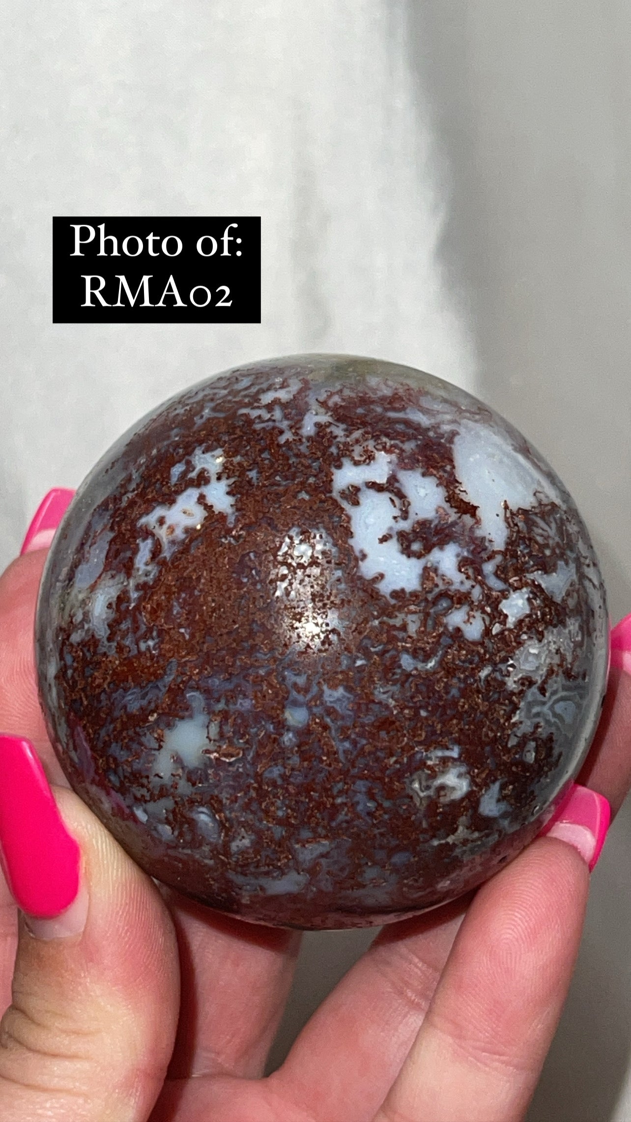Rare Red Moss Agate Orca Agate Large Sphere