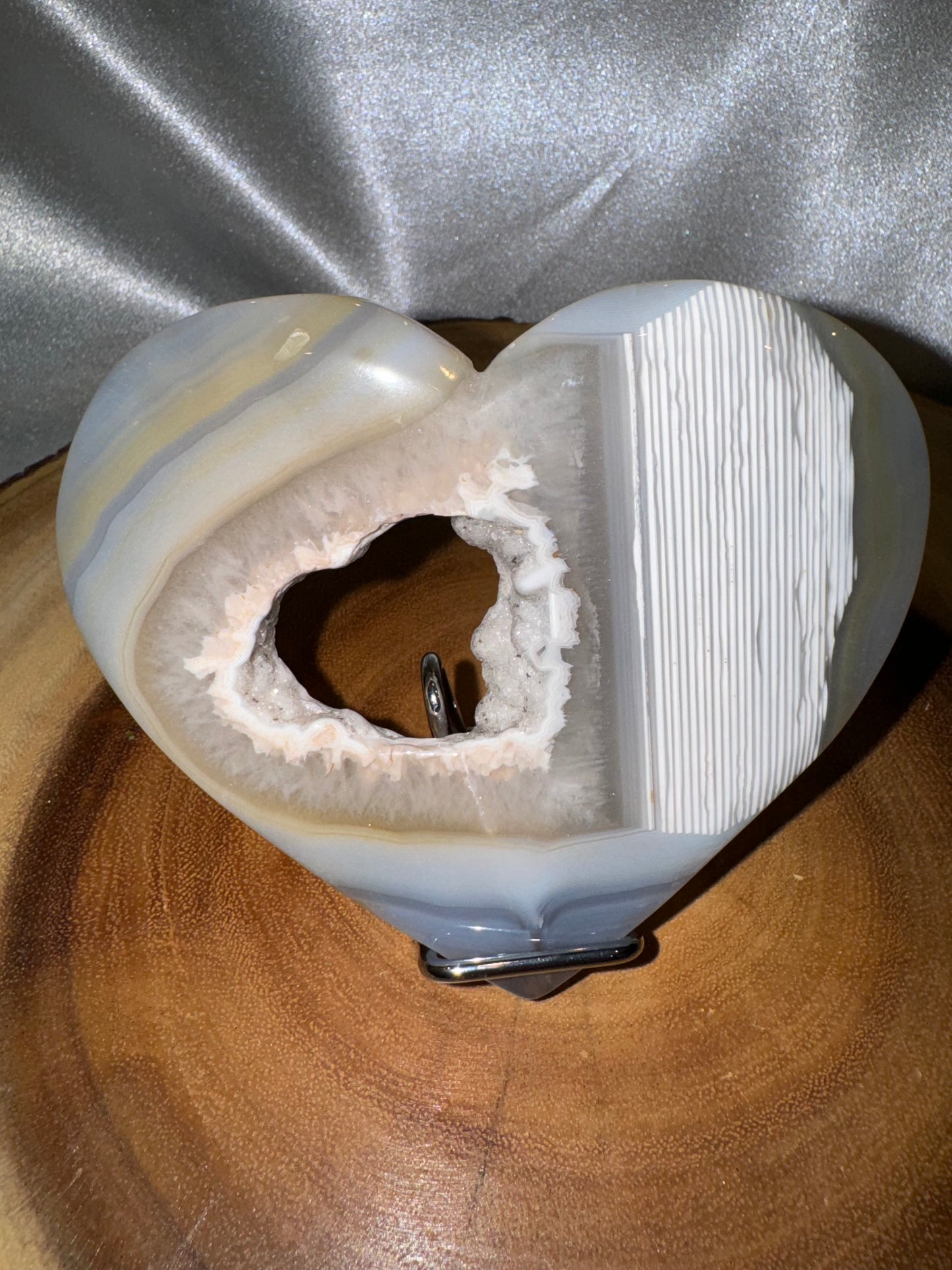 Druzy Agate Large Heart with Stand