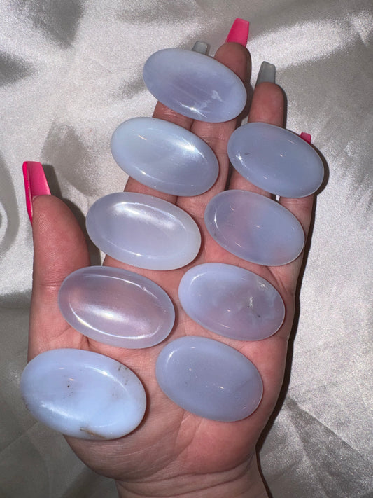 Blue Chalcedony Worry Stone
