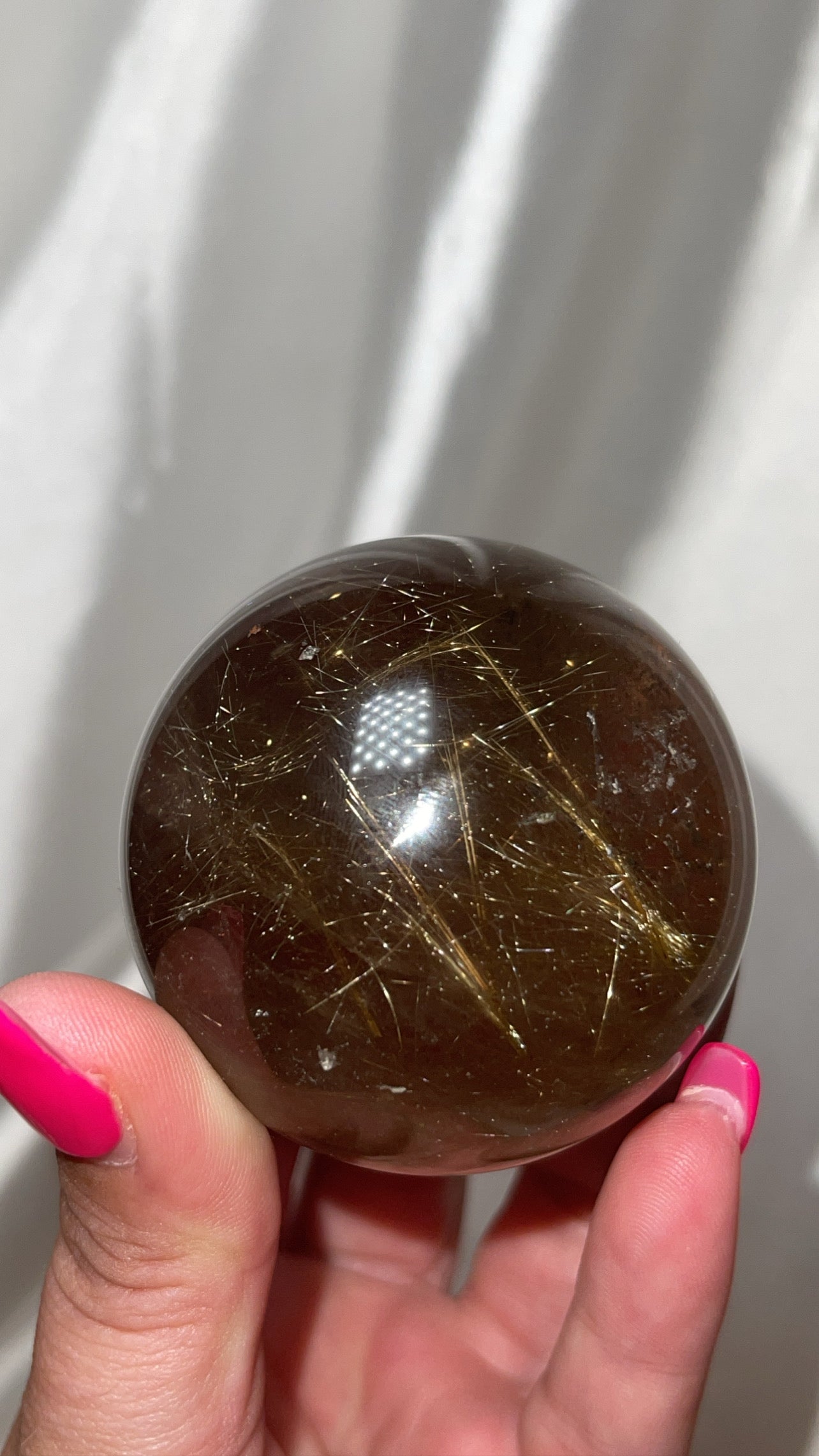 Smoky Gold Rutile Quartz Sphere (55mm)