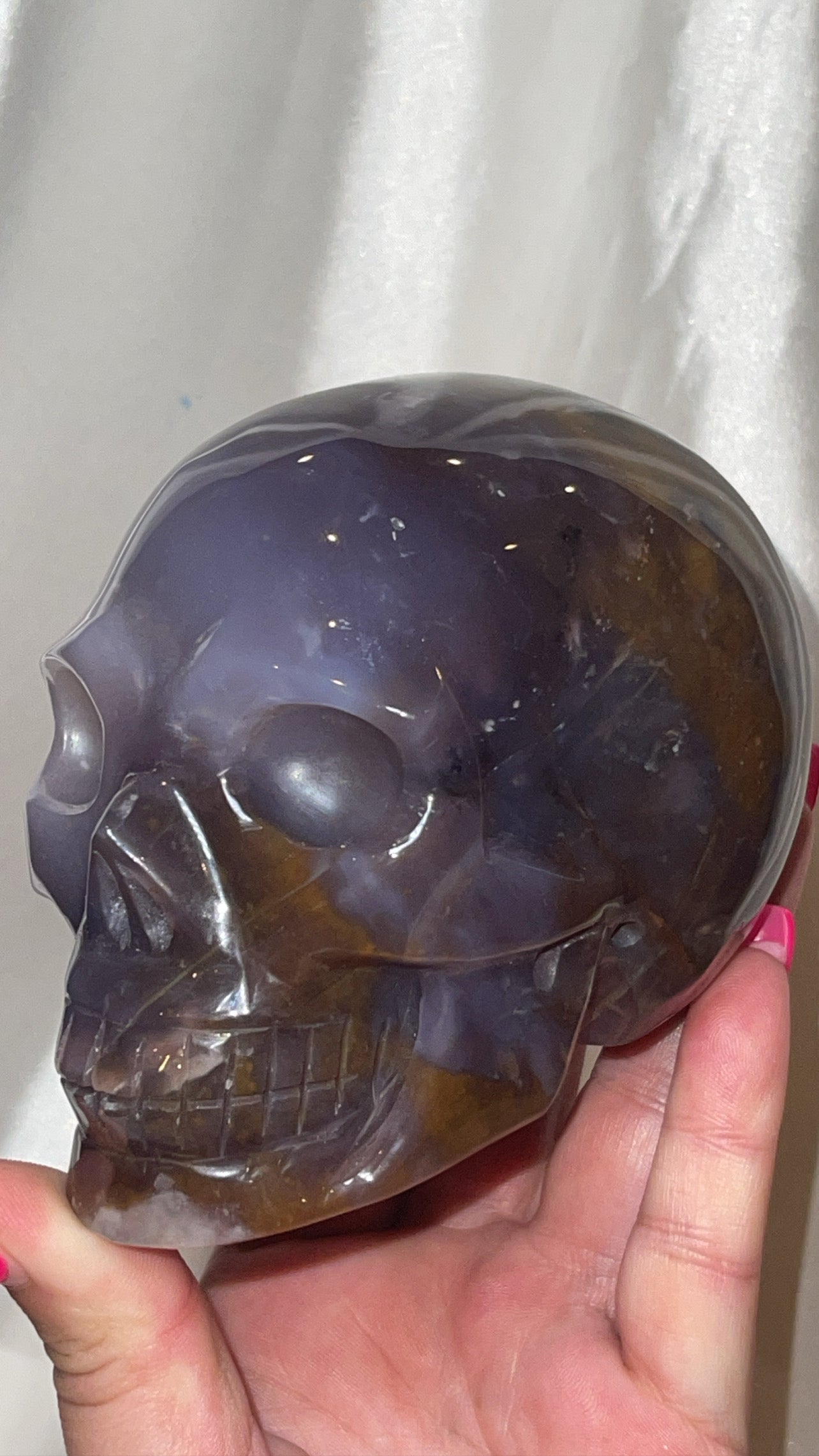 Purple Chalcedony AAA XL Skull
