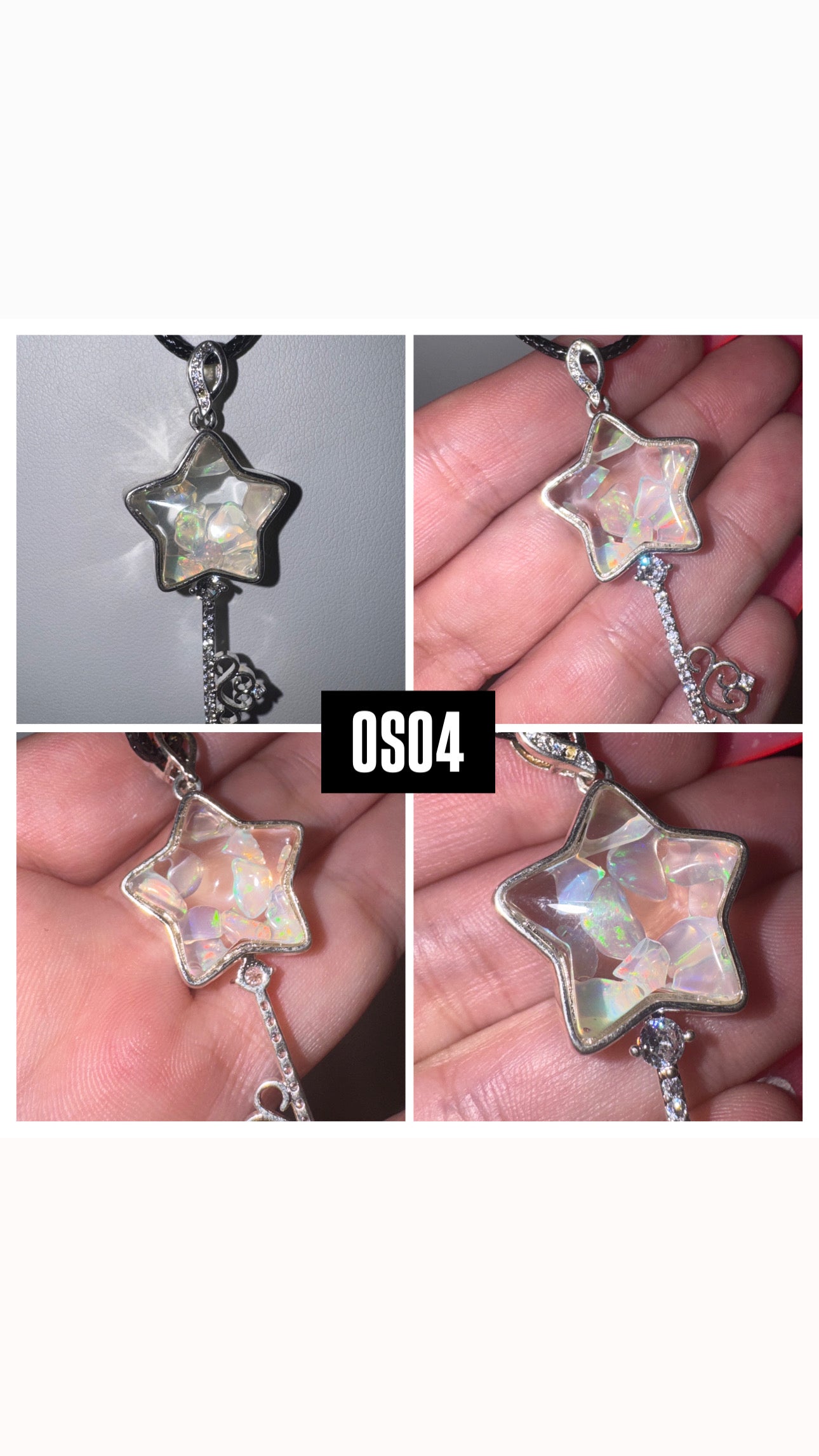 Opal Star Key Pendant