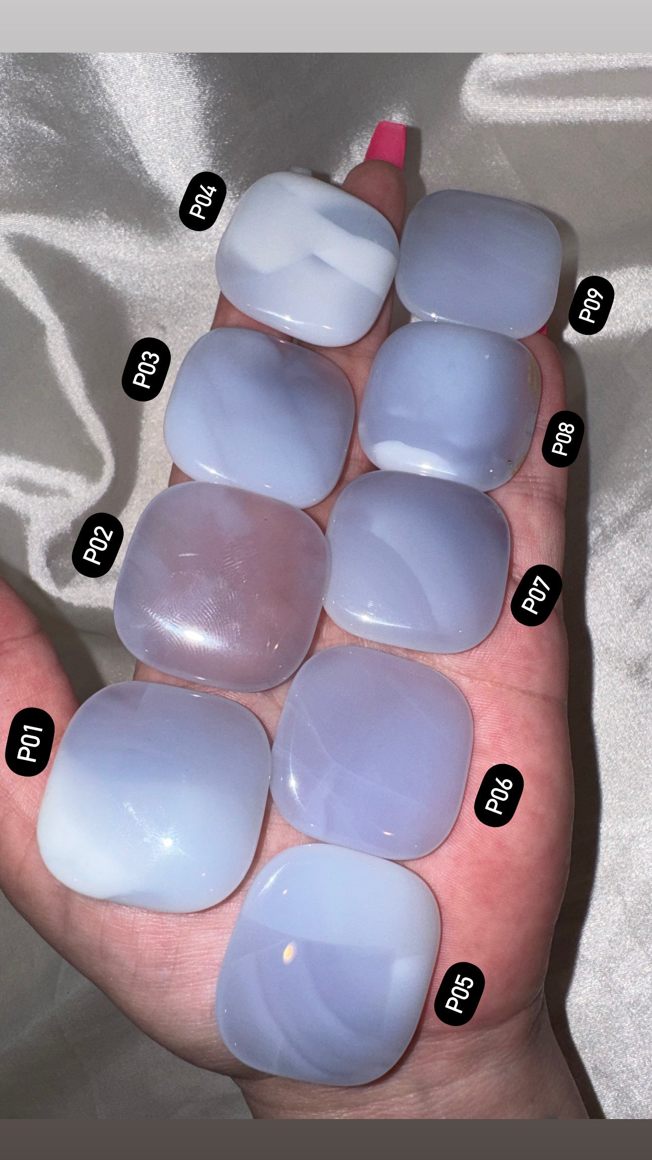 Blue Chalcedony Pillow Palmstone