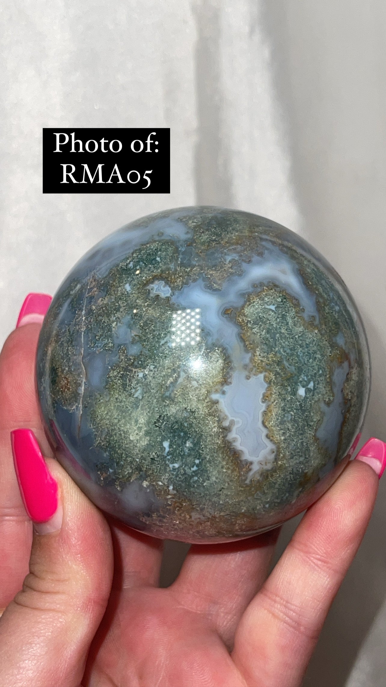 Rare Red Moss Agate Orca Agate Large Sphere