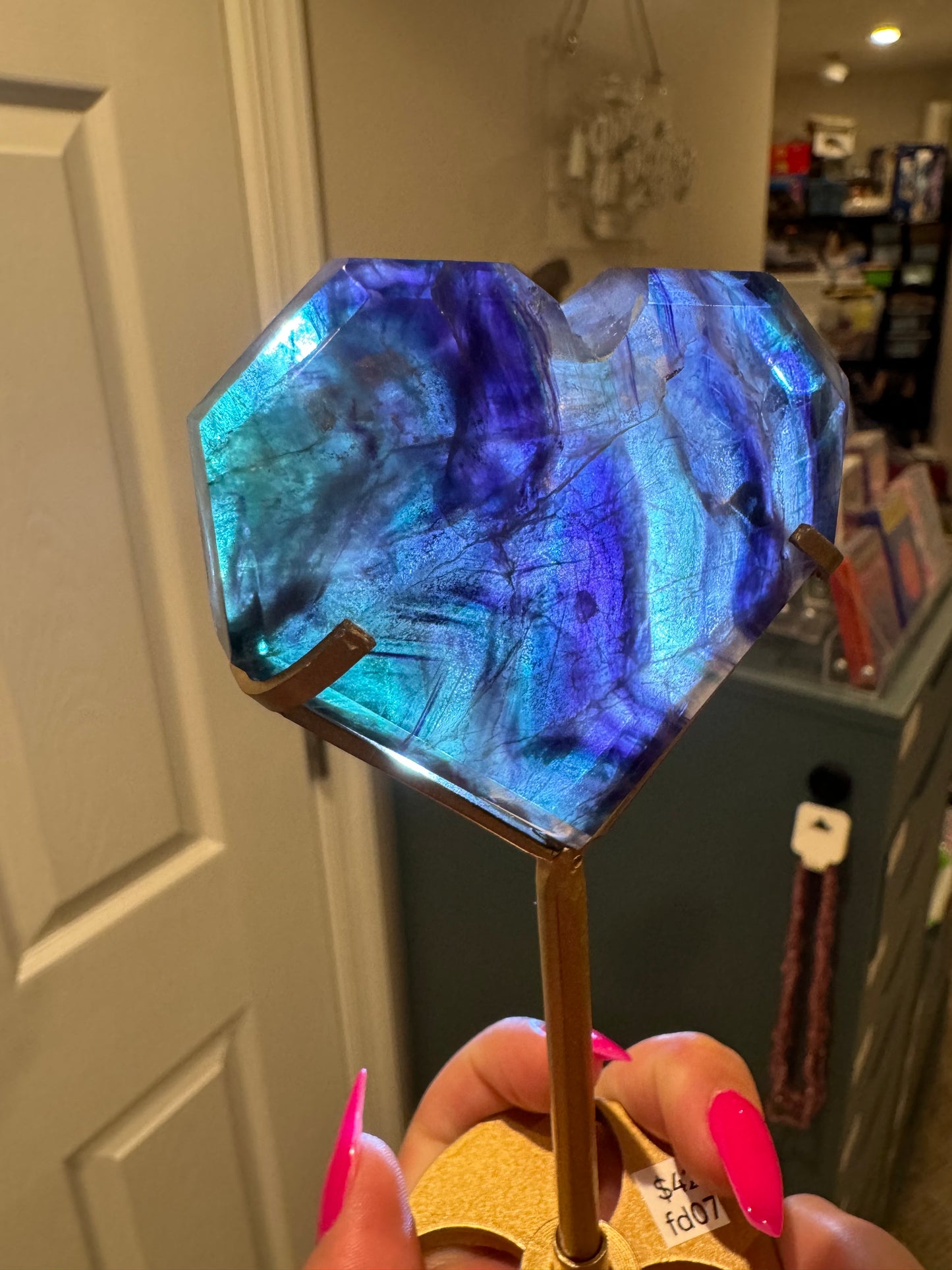 Fluorite Heart on Stands AAA
