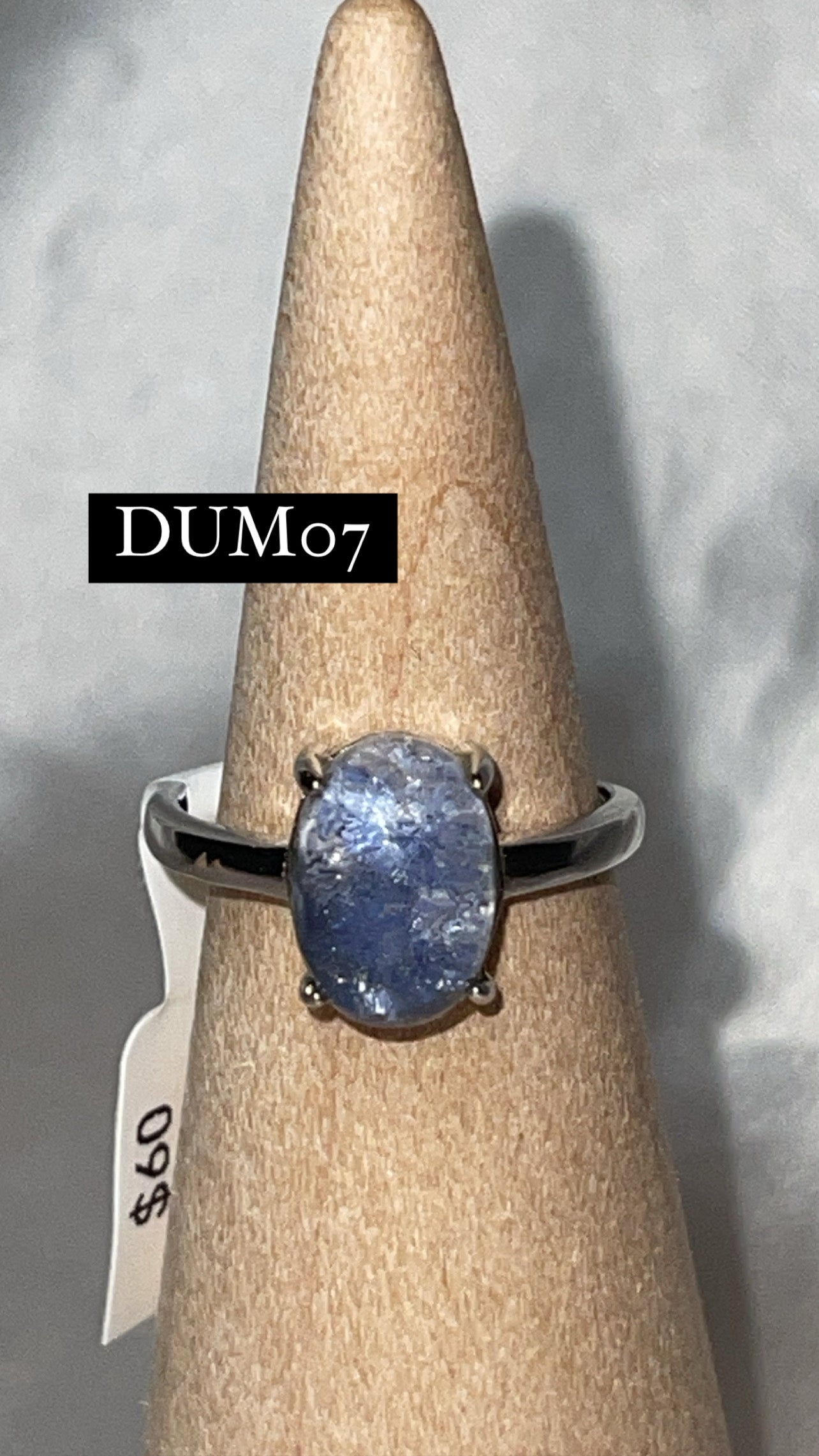 Dumortierite Quartz Rare 925 Sterling Silver Adjustable Ring (Choose Your Own)