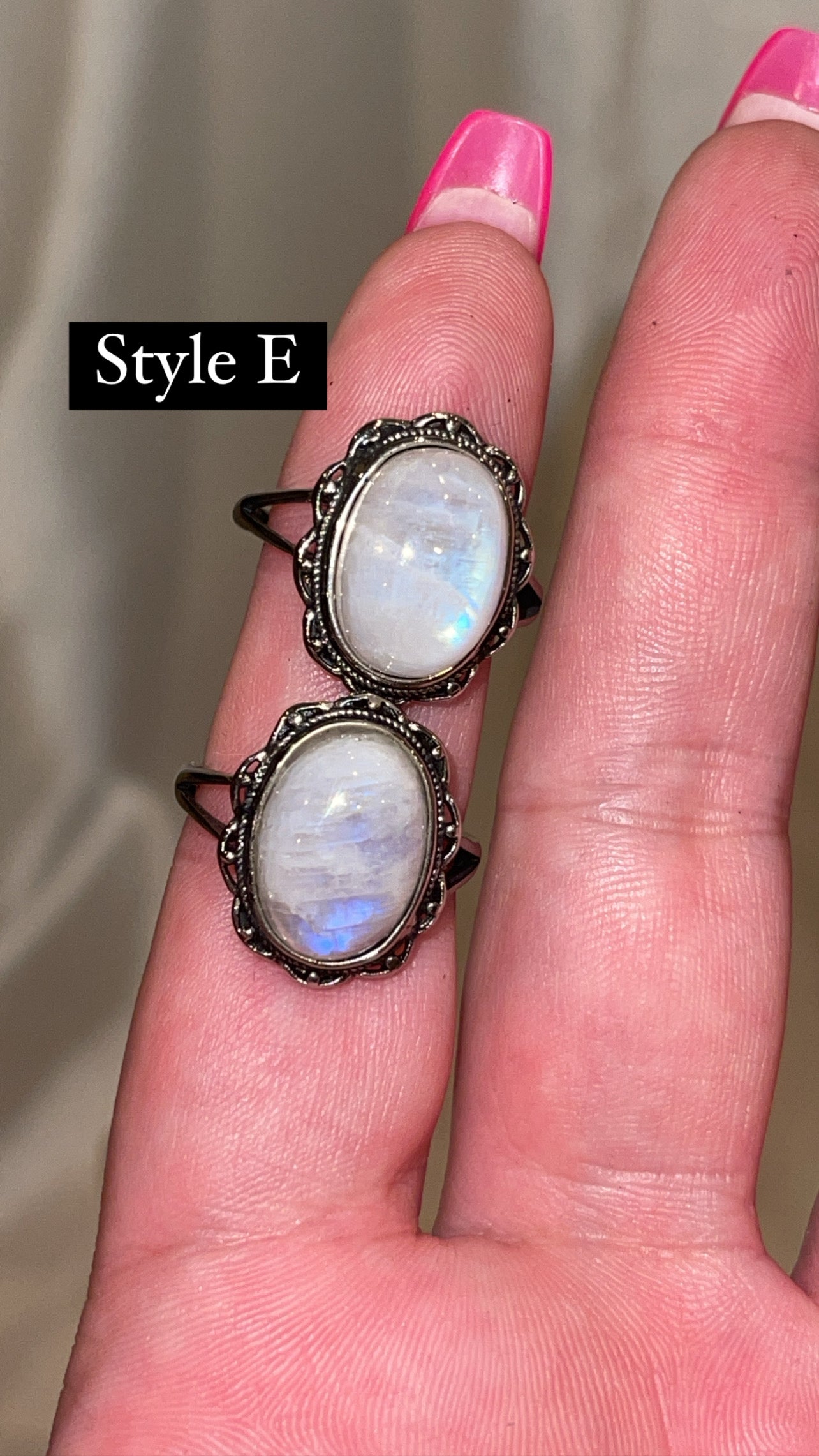 Rainbow Moonstone AAA Adjustable Ring