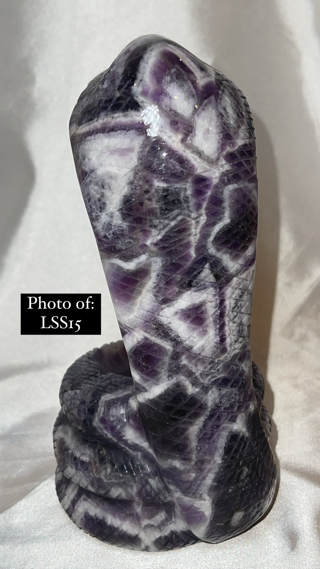 Dream Amethyst Large Snake Sphere Holder Carving