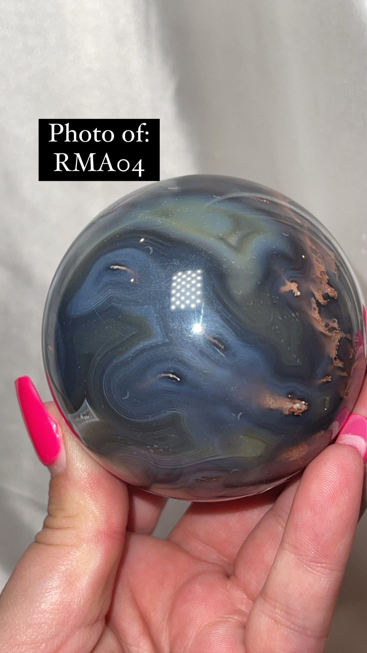 Rare Red Moss Agate Orca Agate Large Sphere