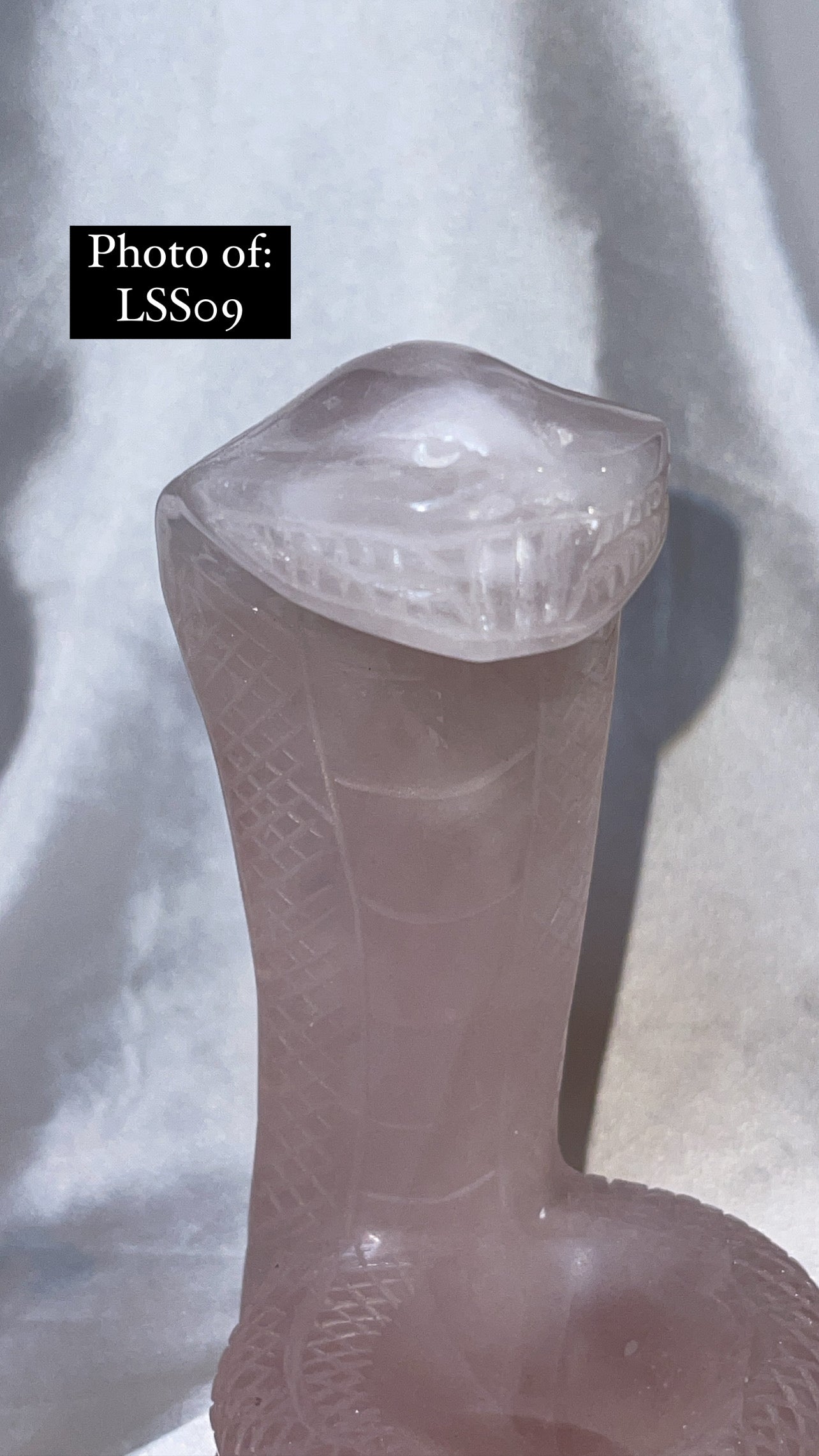 Rose Quartz Large Snake Sphere Holder Carving