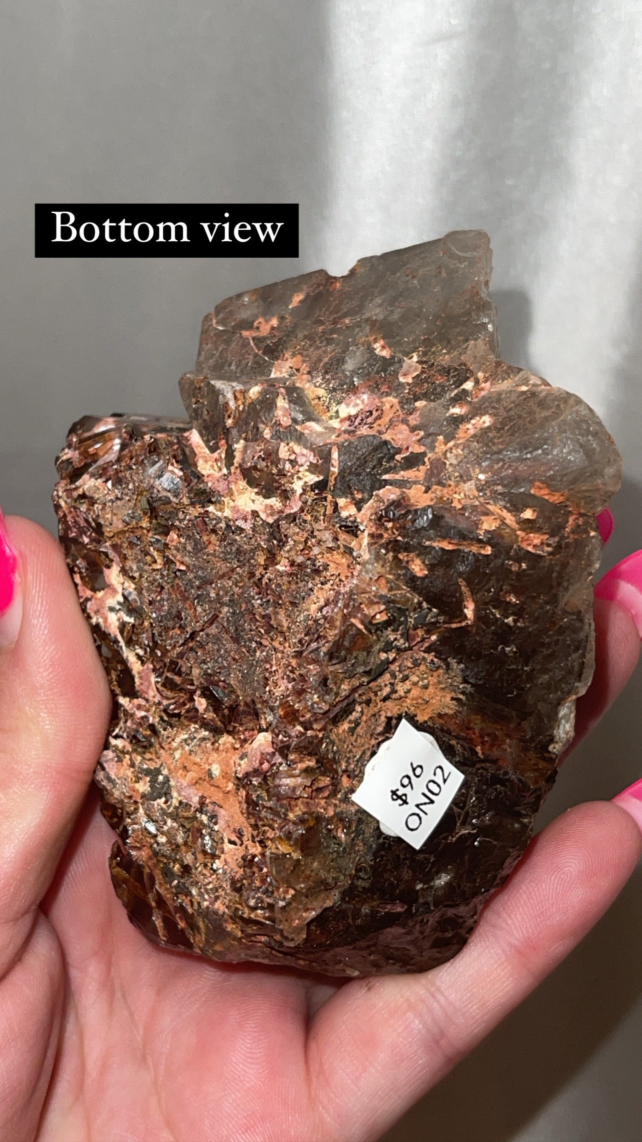 Rare Red Epidote Smoky Quartz AAA Large Raw Point