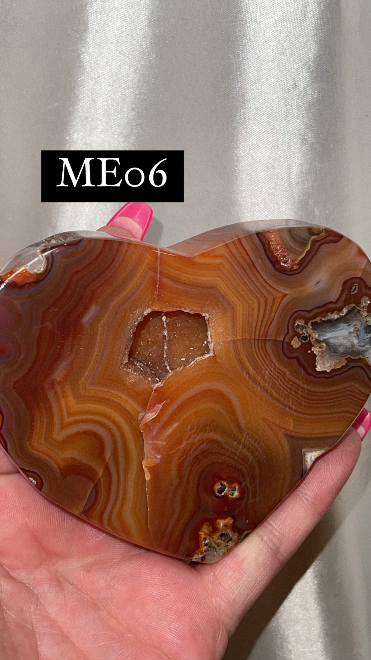 Druzy Carnelian Large Heart on Stand