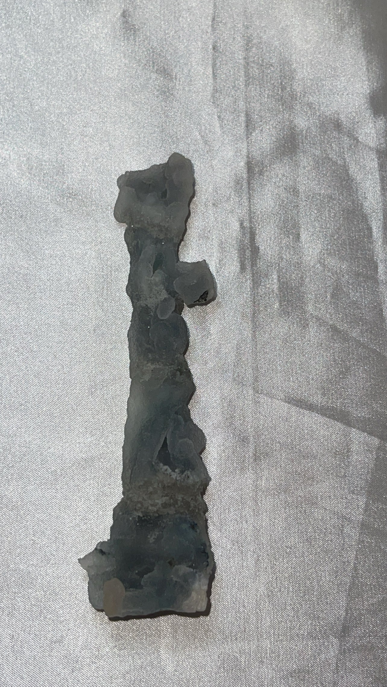 RARE Blueish Black Druzy Chalcedony Large Stalachtite with Stilbite