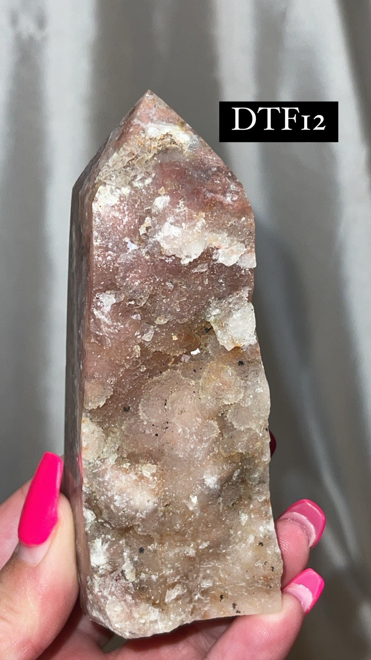 Druzy Sphalerite with Pink & Purple Fluorite Tower